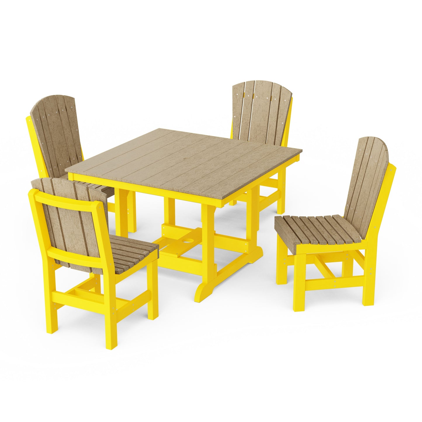 Heritage 5-Piece Side Chair Square Dining Set