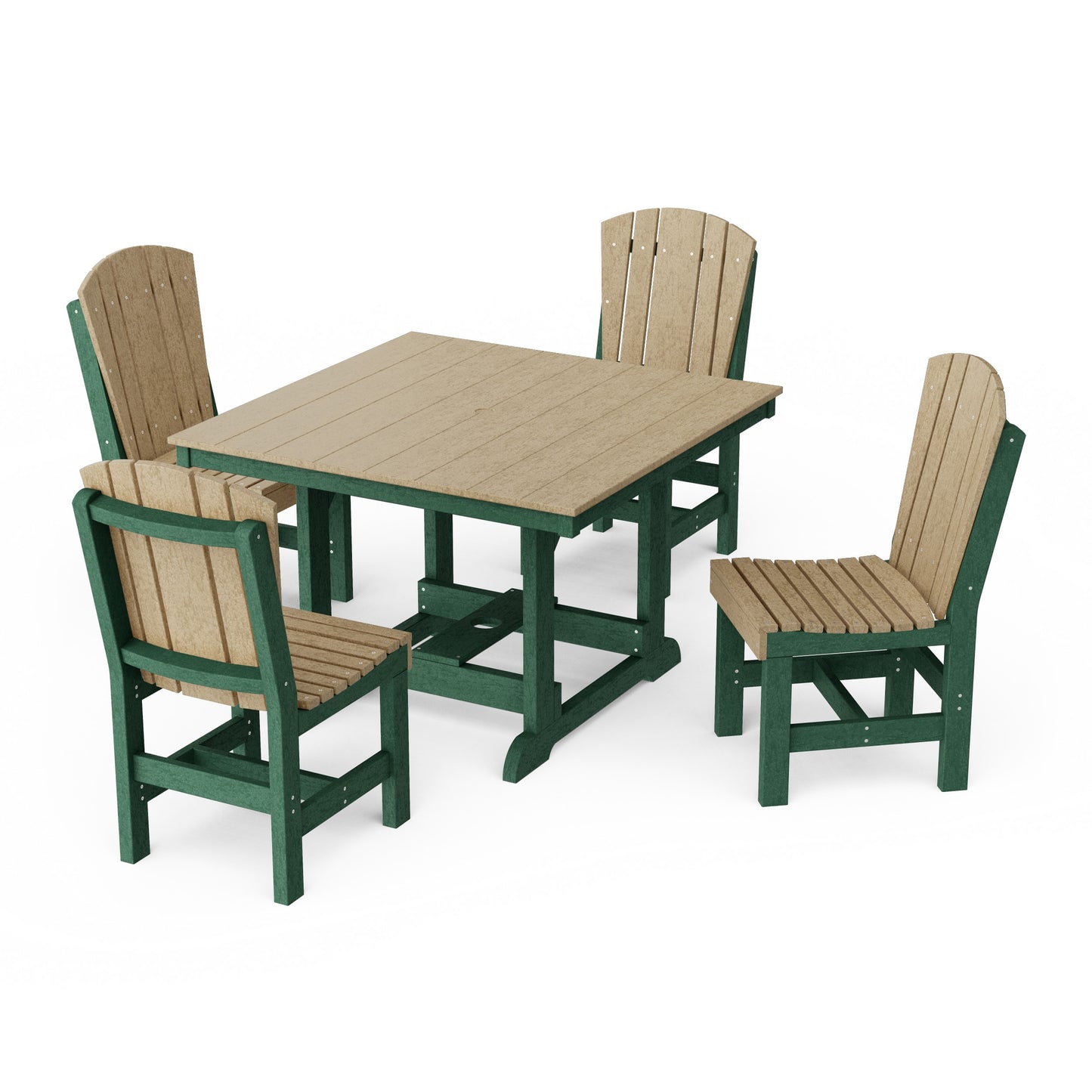 Heritage 5-Piece Side Chair Square Dining Set