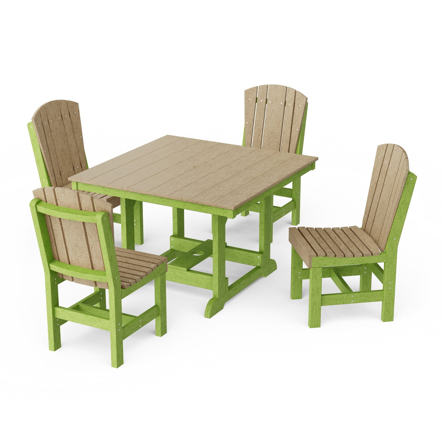 Heritage 5-Piece Side Chair Square Dining Set