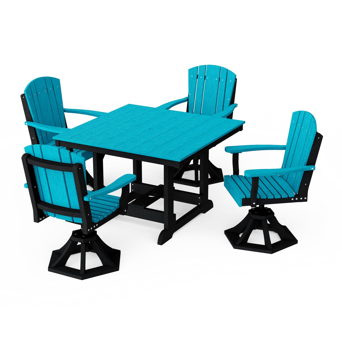 Heritage 5-Piece Swivel Chair Square Dining Set