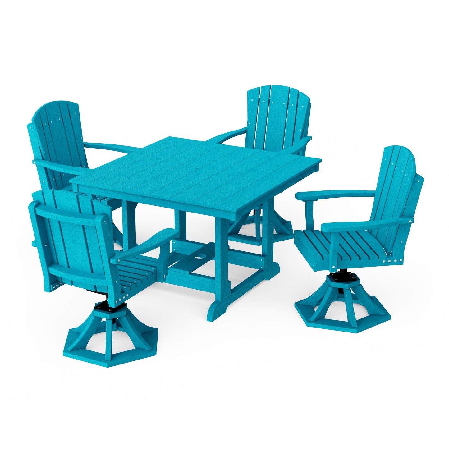 Heritage 5-Piece Swivel Chair Square Dining Set
