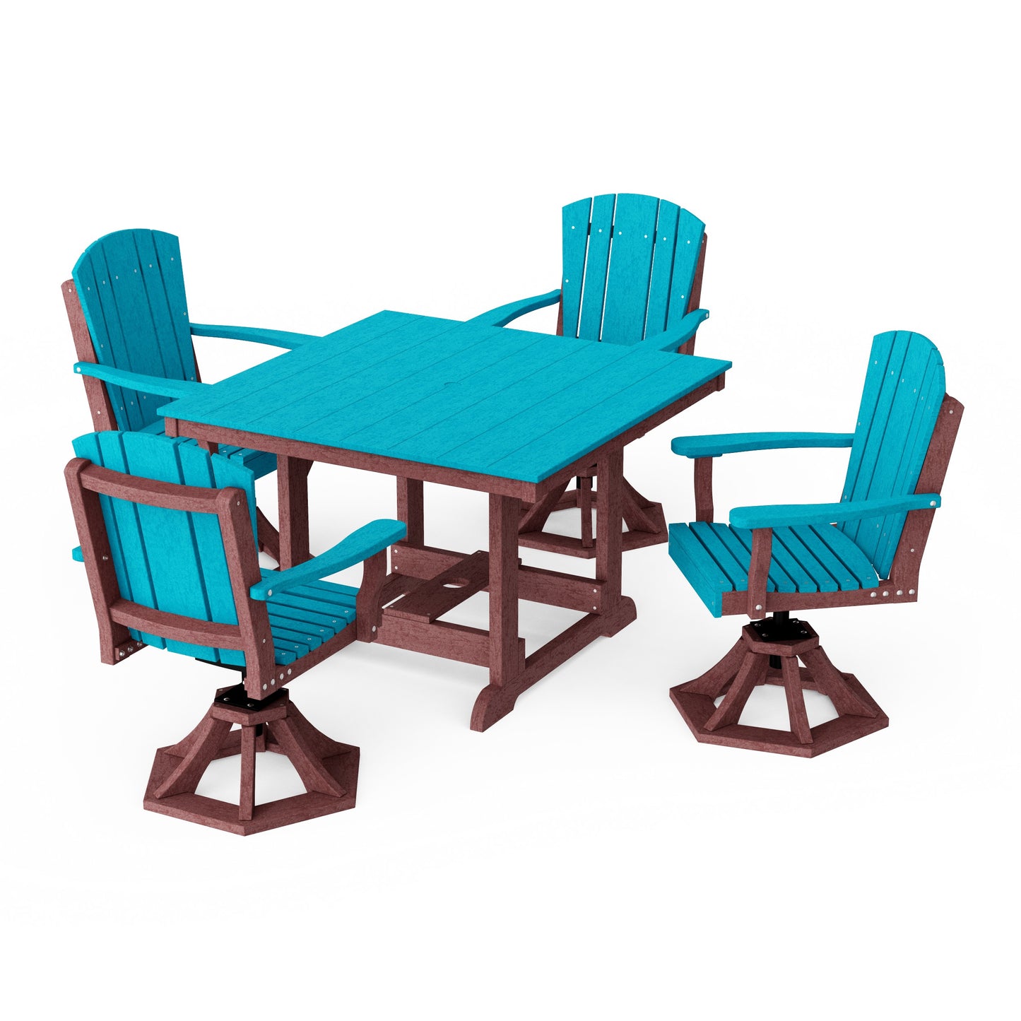 Heritage 5-Piece Swivel Chair Square Dining Set