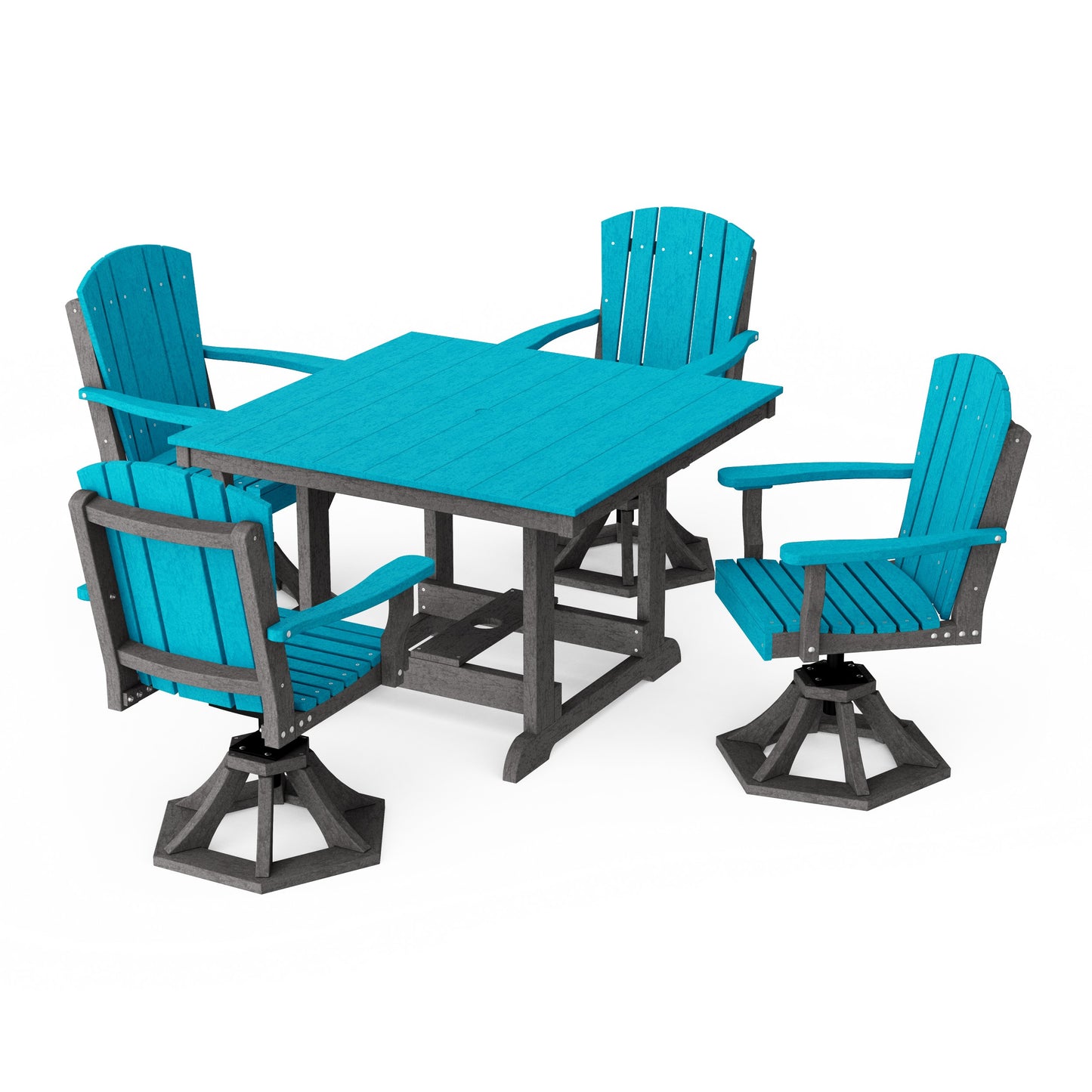 Heritage 5-Piece Swivel Chair Square Dining Set