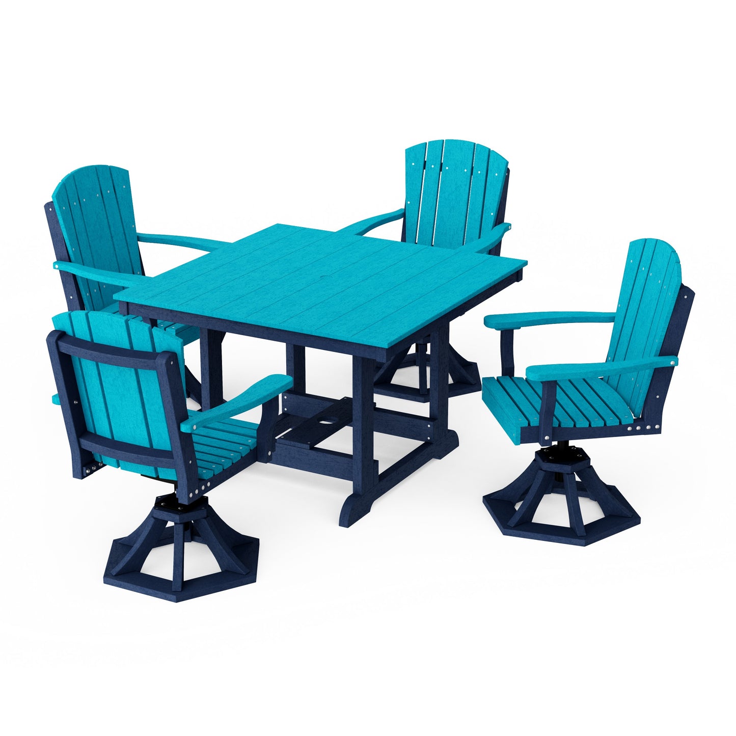 Heritage 5-Piece Swivel Chair Square Dining Set