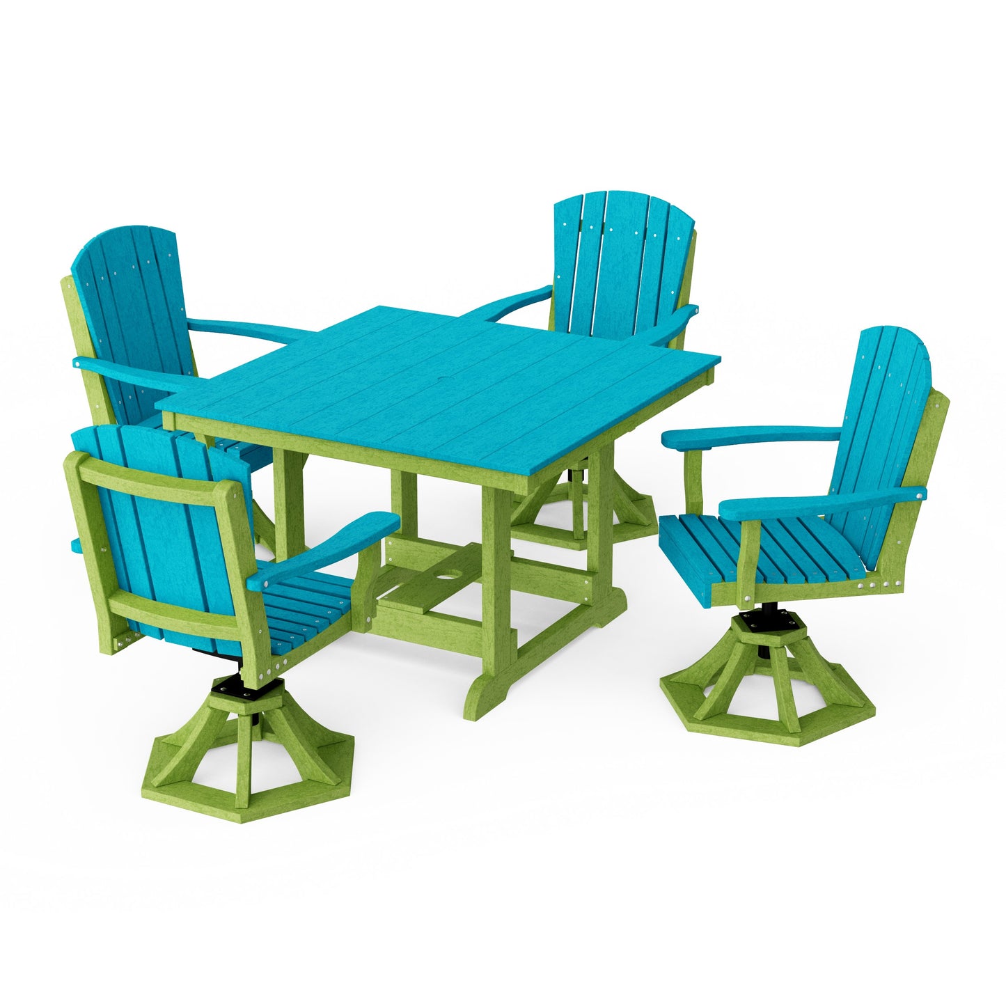 Heritage 5-Piece Swivel Chair Square Dining Set