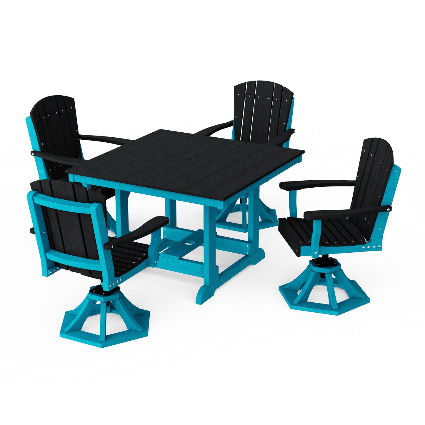 Heritage 5-Piece Swivel Chair Square Dining Set