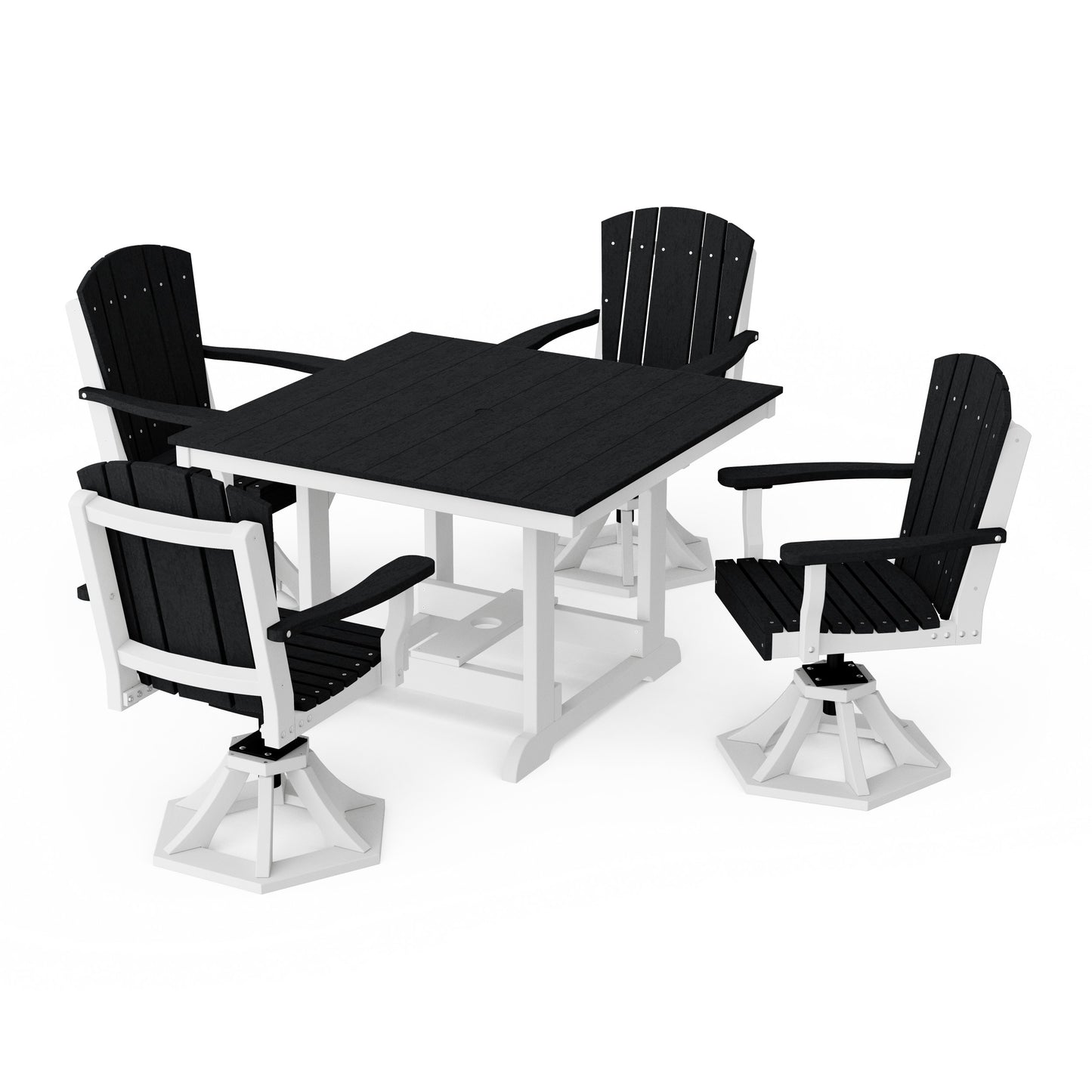 Heritage 5-Piece Swivel Chair Square Dining Set