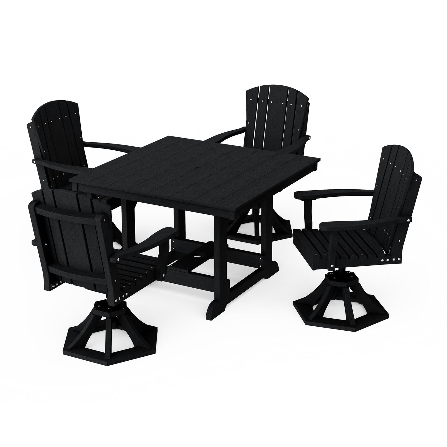 Heritage 5-Piece Swivel Chair Square Dining Set