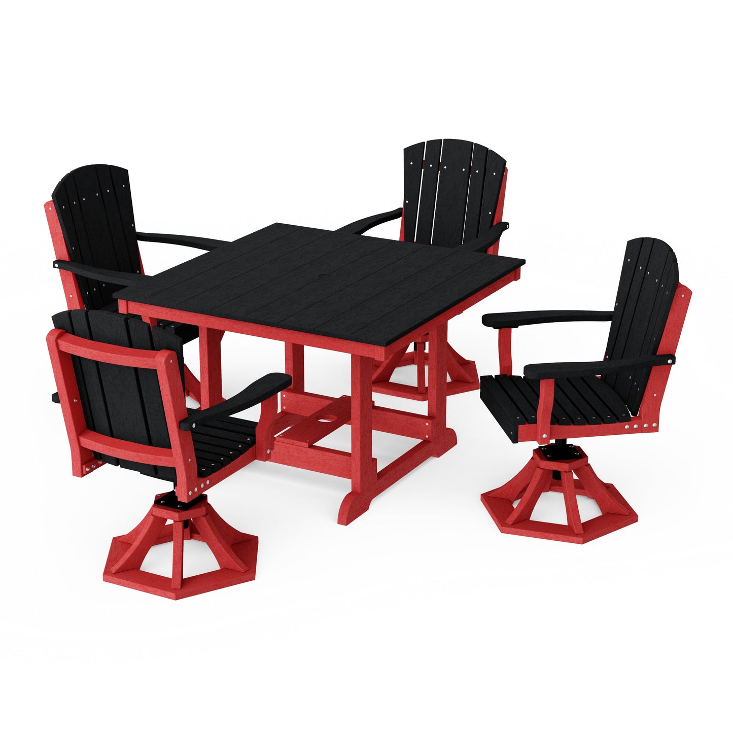 Heritage 5-Piece Swivel Chair Square Dining Set