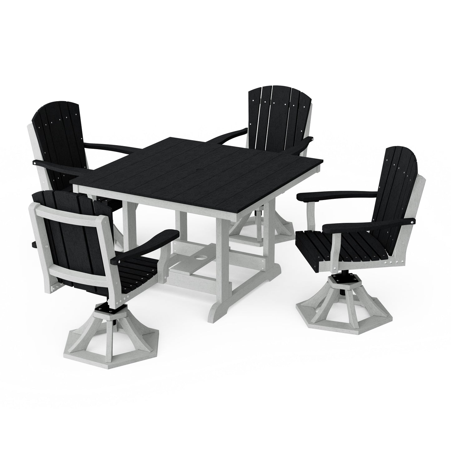 Heritage 5-Piece Swivel Chair Square Dining Set