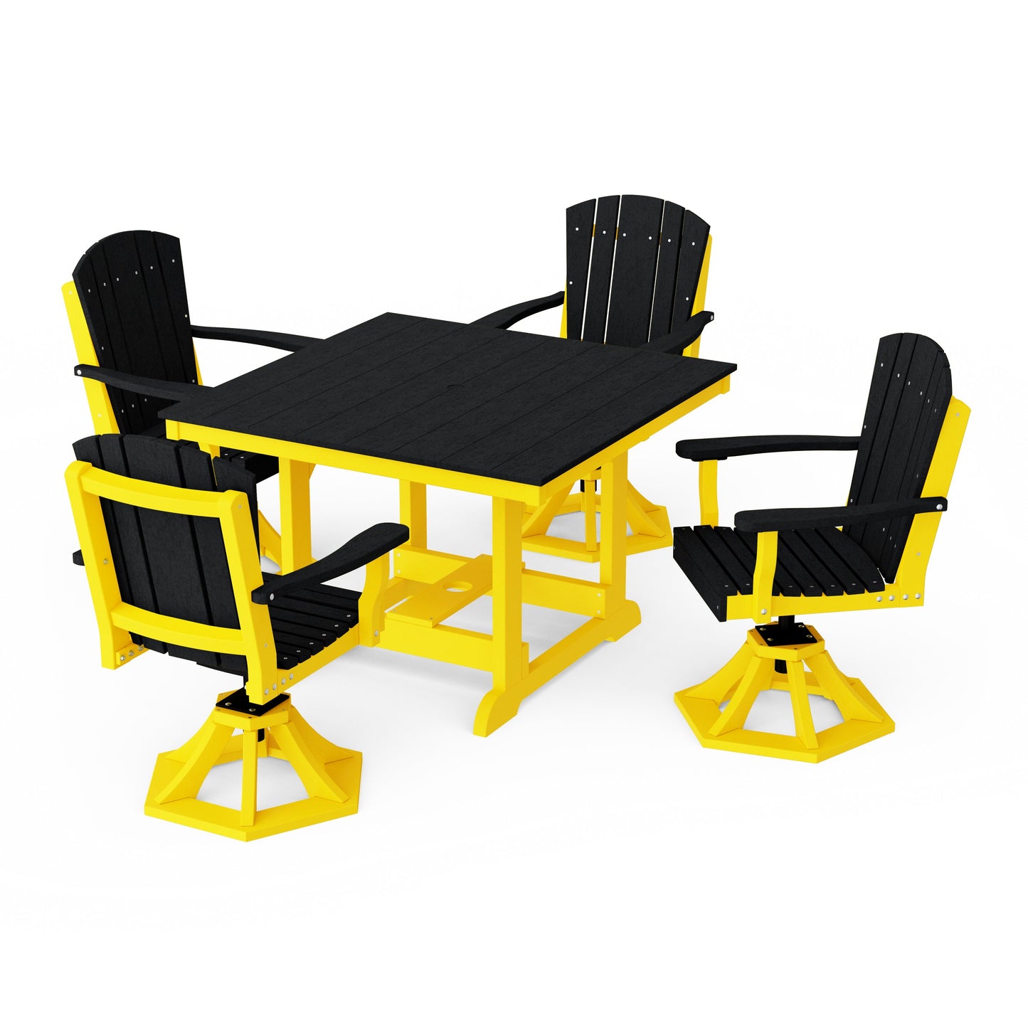 Heritage 5-Piece Swivel Chair Square Dining Set