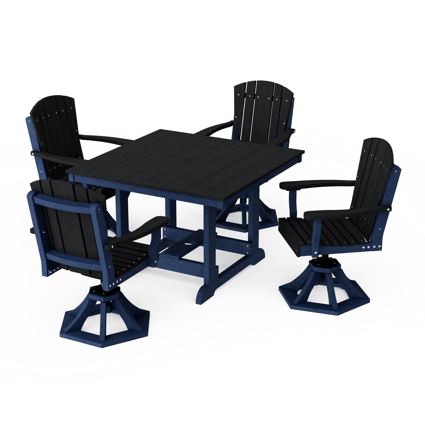 Heritage 5-Piece Swivel Chair Square Dining Set