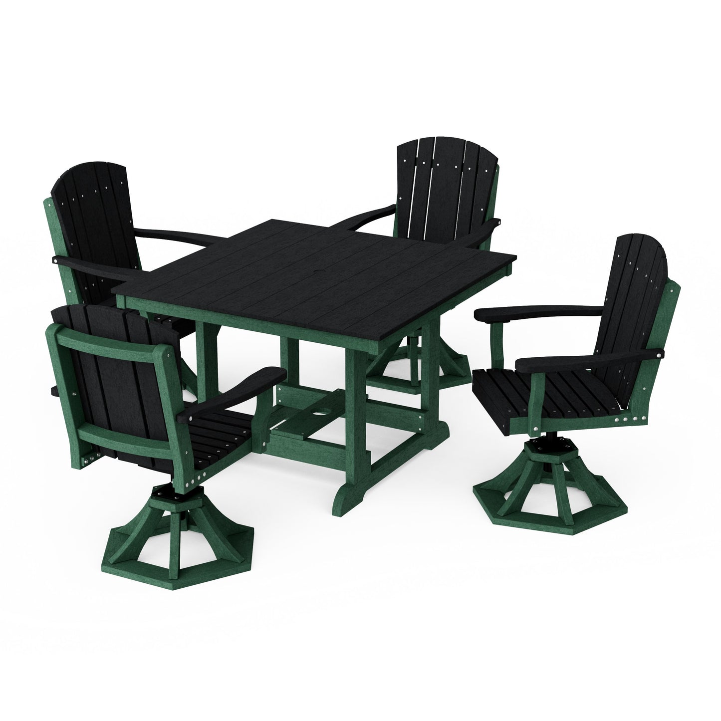 Heritage 5-Piece Swivel Chair Square Dining Set