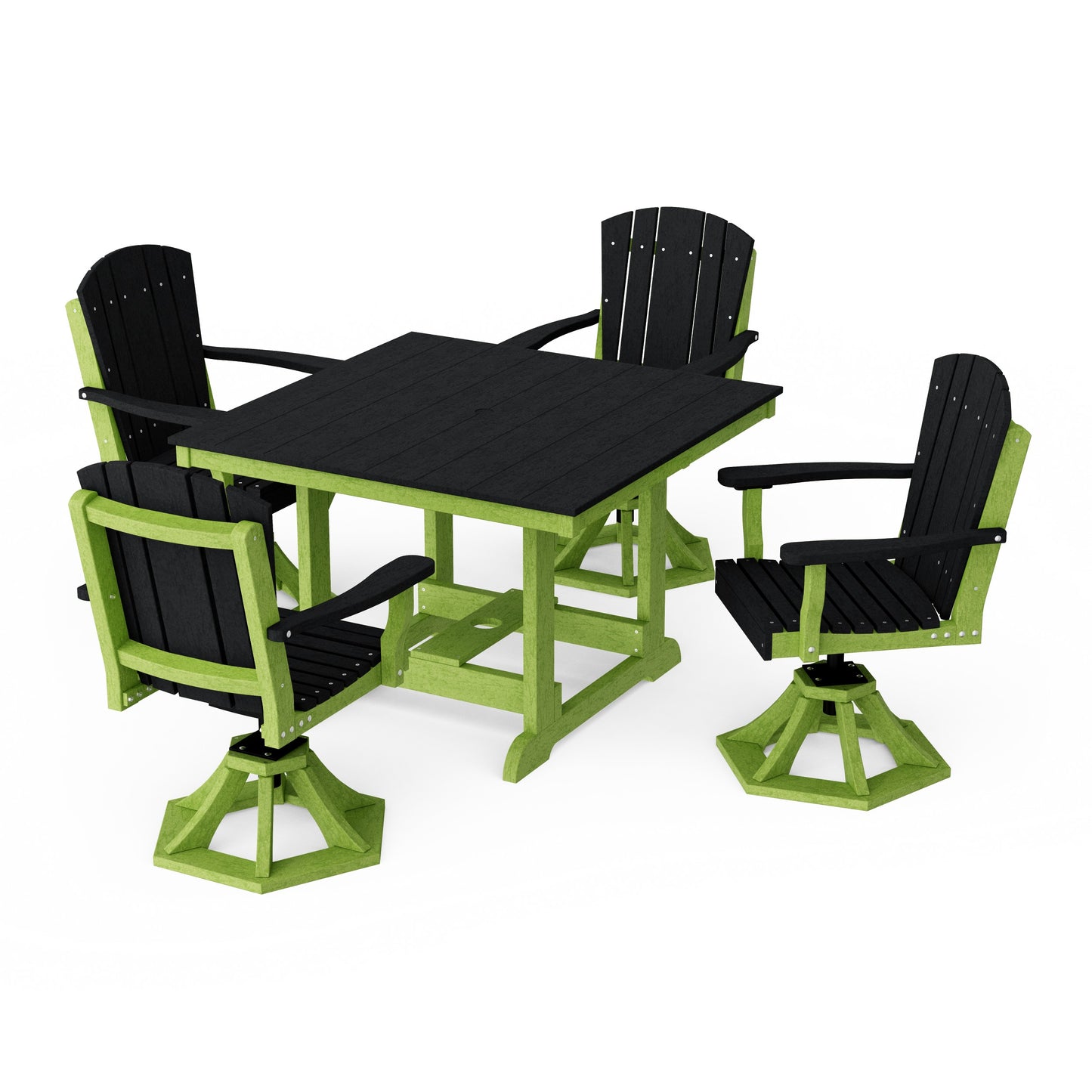 Heritage 5-Piece Swivel Chair Square Dining Set