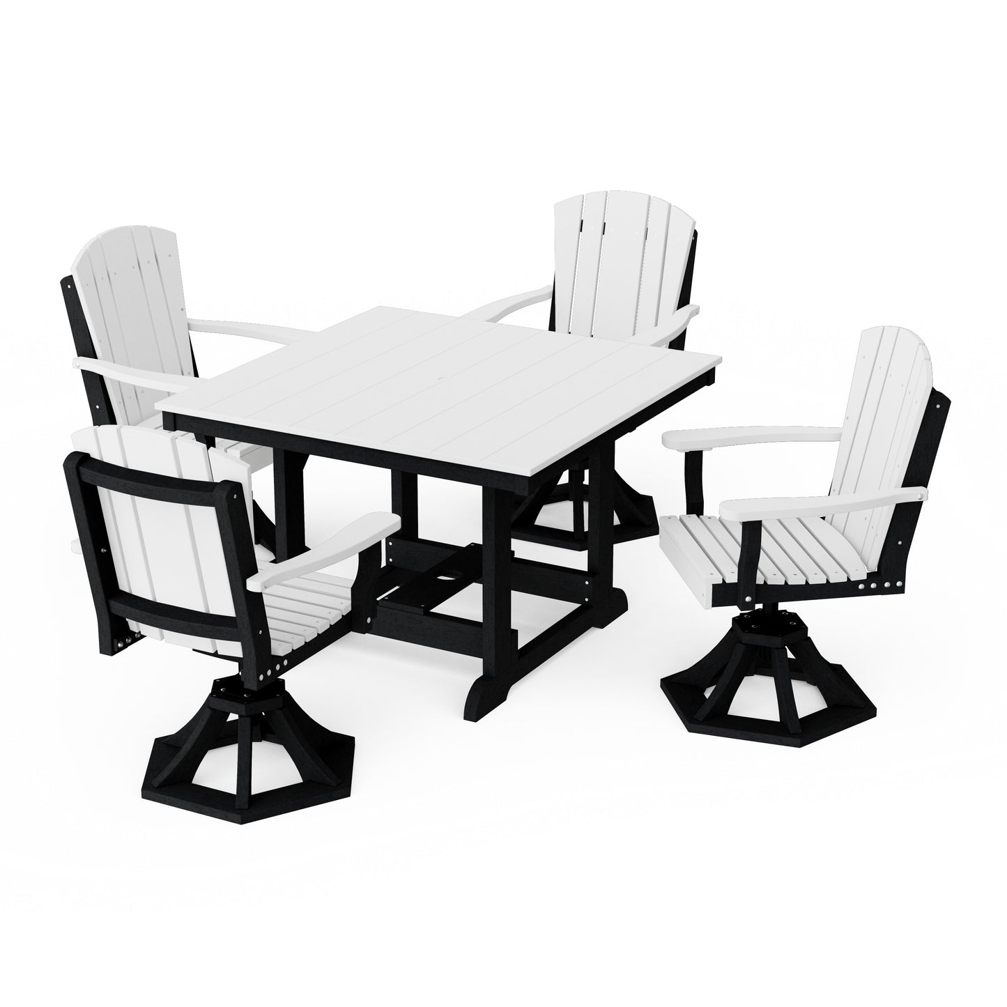 Heritage 5-Piece Swivel Chair Square Dining Set