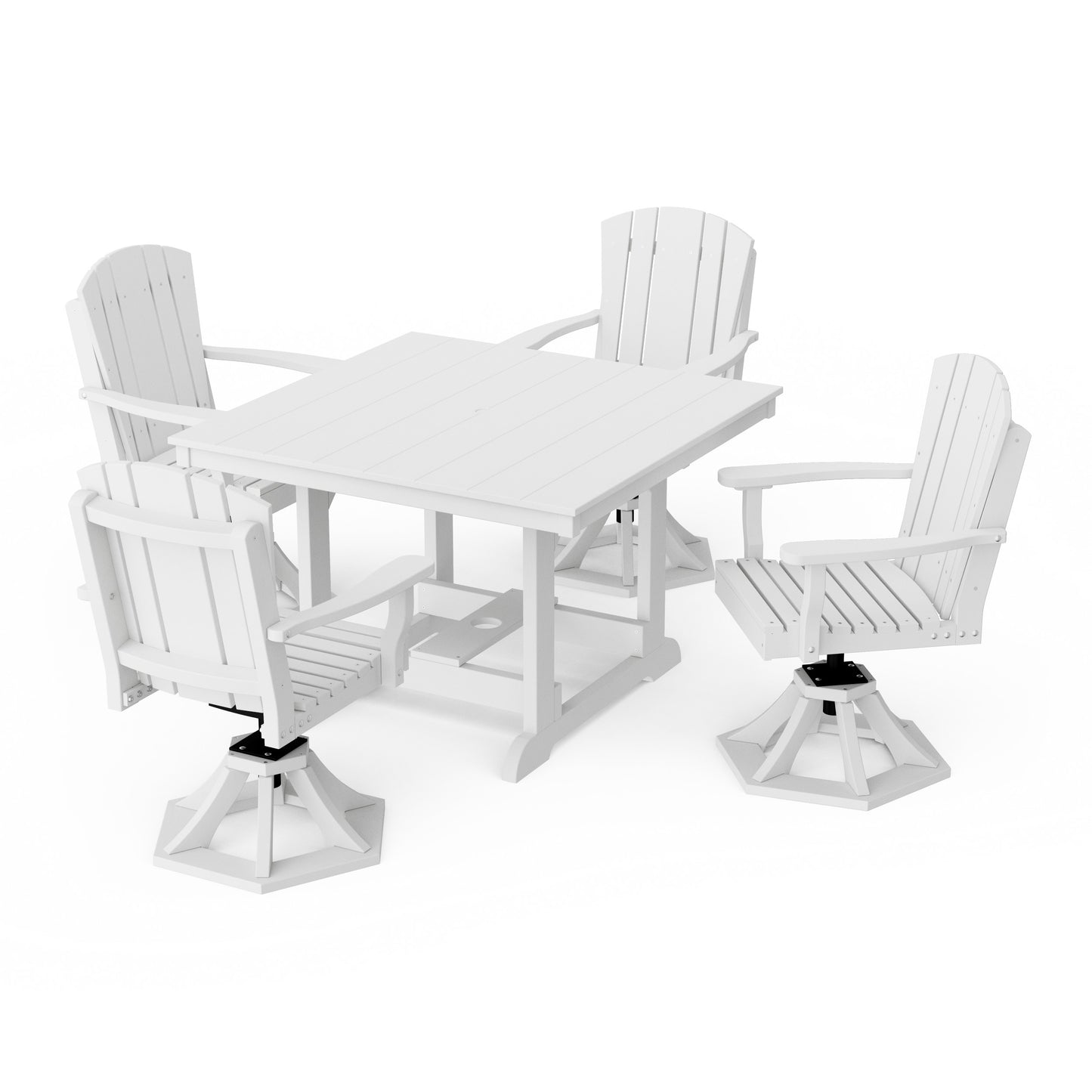 Heritage 5-Piece Swivel Chair Square Dining Set