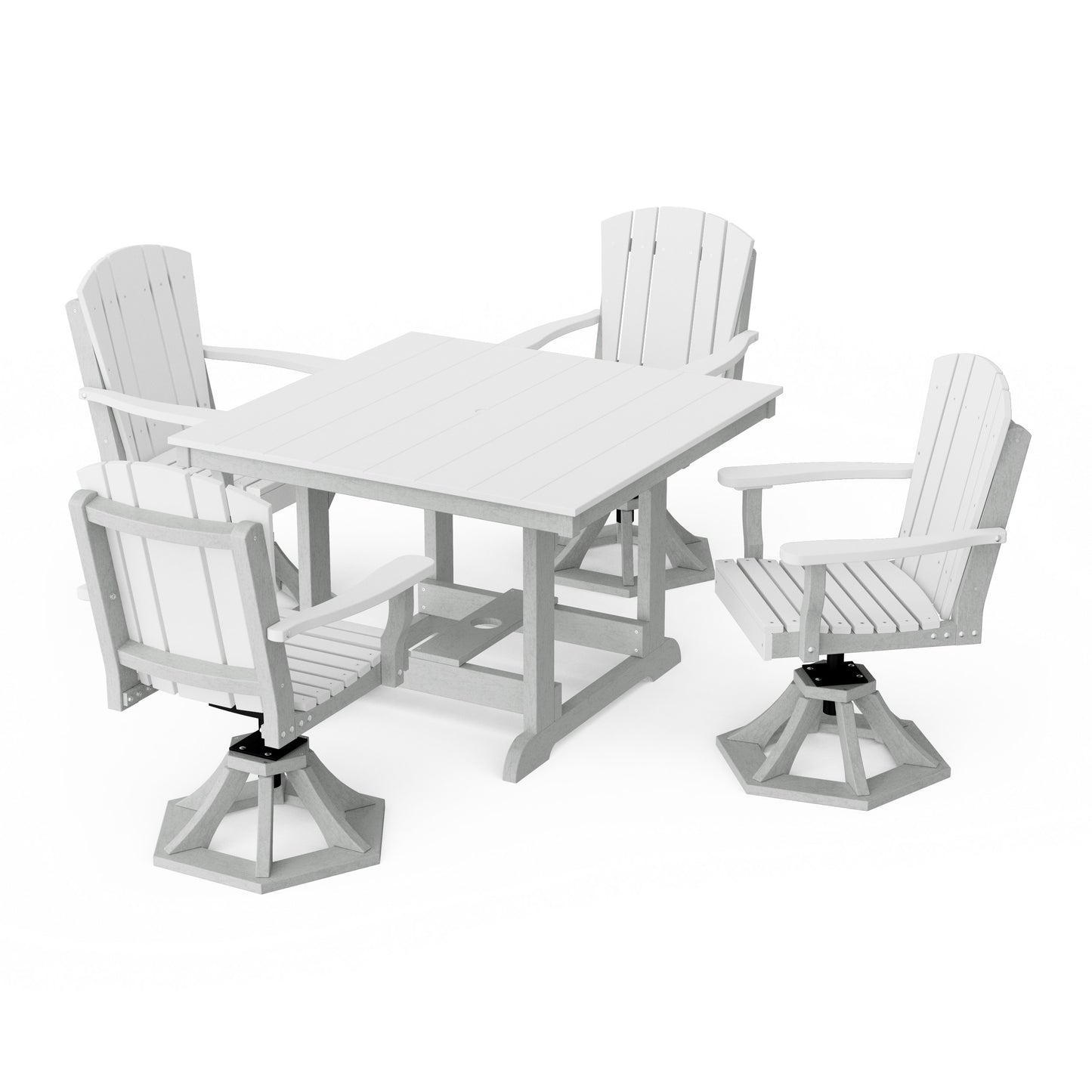 Heritage 5-Piece Swivel Chair Square Dining Set