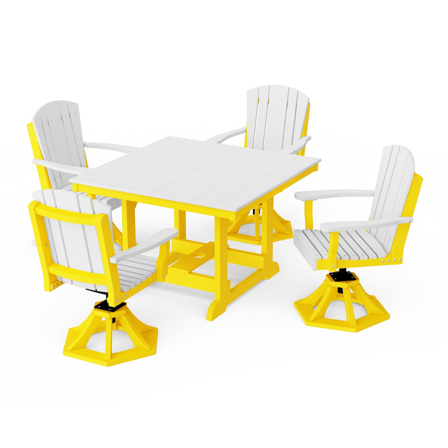 Heritage 5-Piece Swivel Chair Square Dining Set