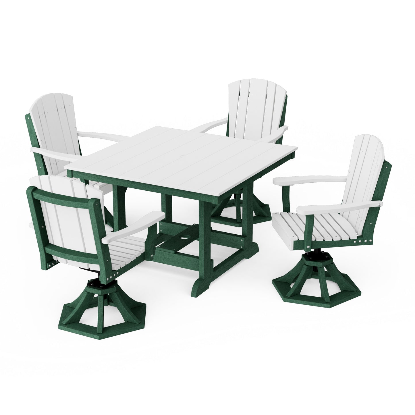 Heritage 5-Piece Swivel Chair Square Dining Set