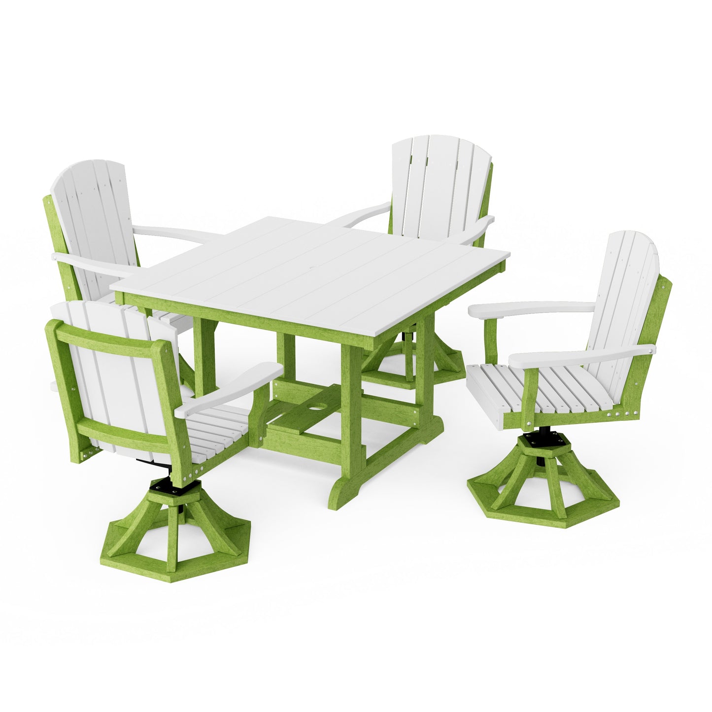 Heritage 5-Piece Swivel Chair Square Dining Set