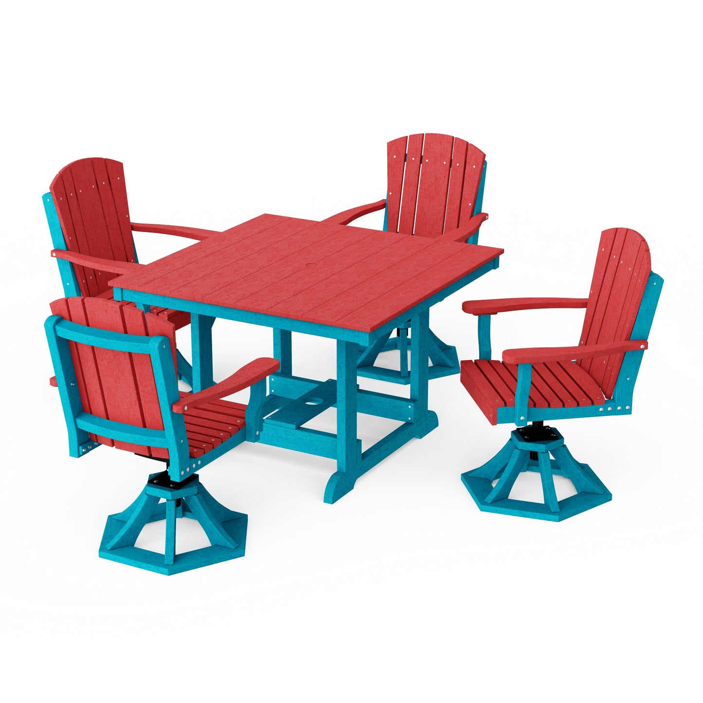 Heritage 5-Piece Swivel Chair Square Dining Set