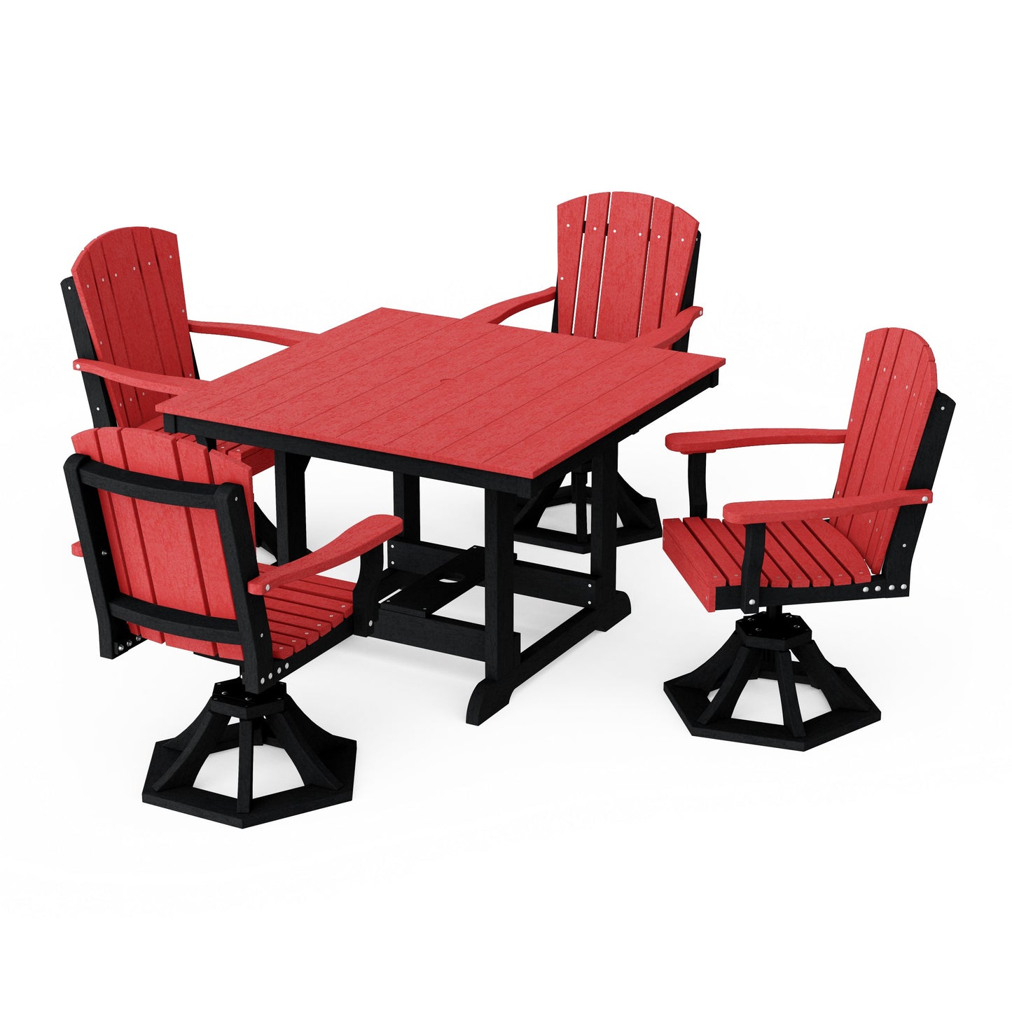 Heritage 5-Piece Swivel Chair Square Dining Set