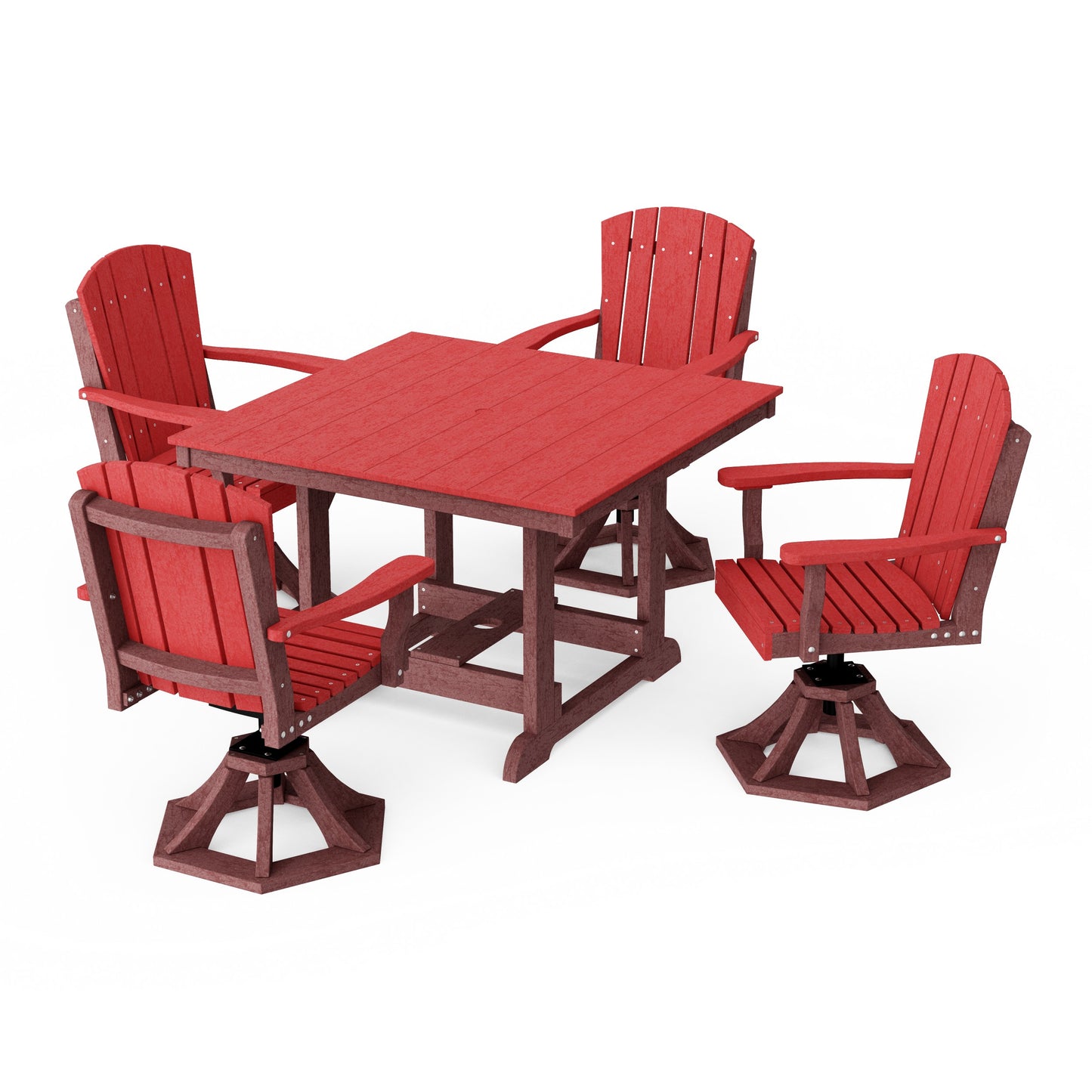 Heritage 5-Piece Swivel Chair Square Dining Set