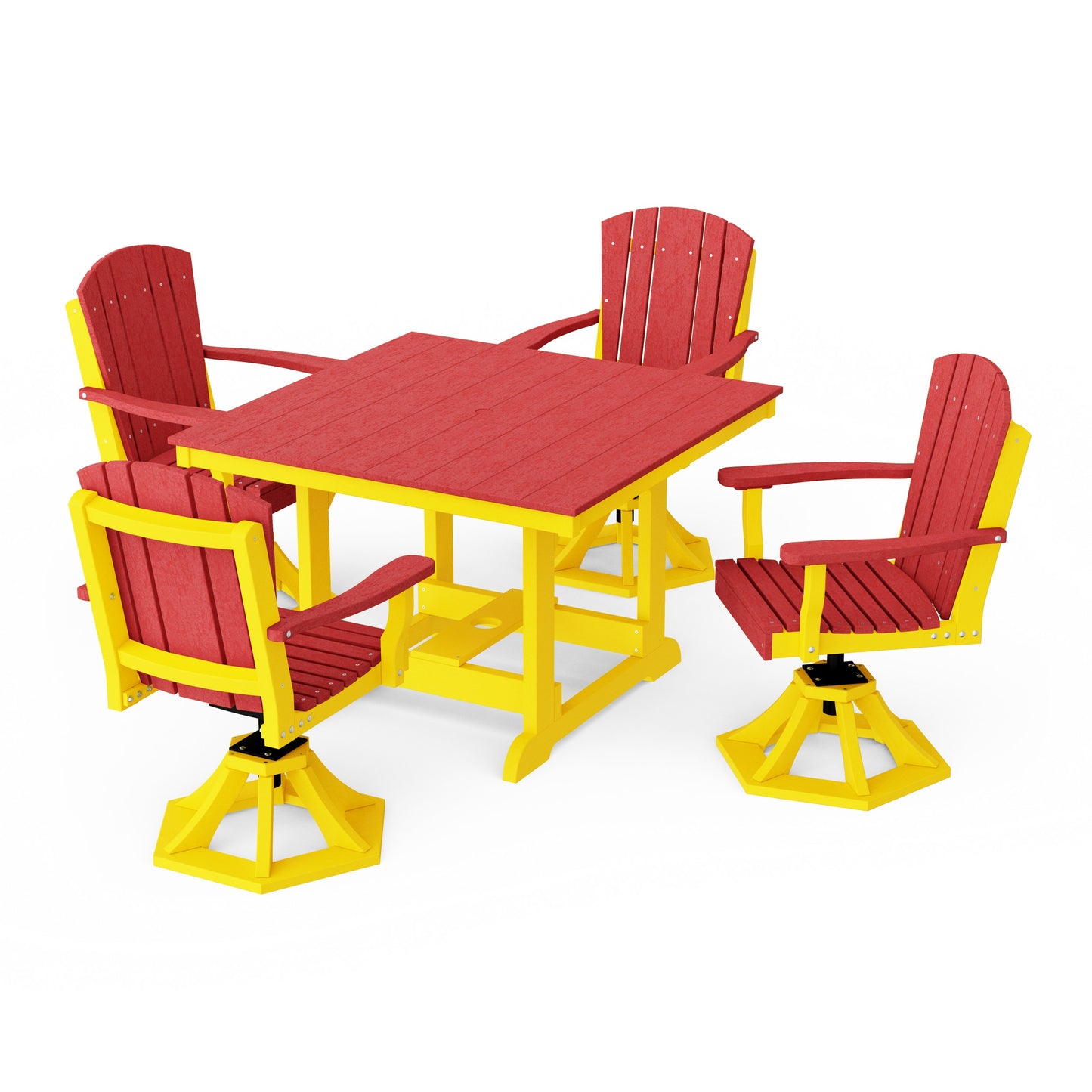 Heritage 5-Piece Swivel Chair Square Dining Set