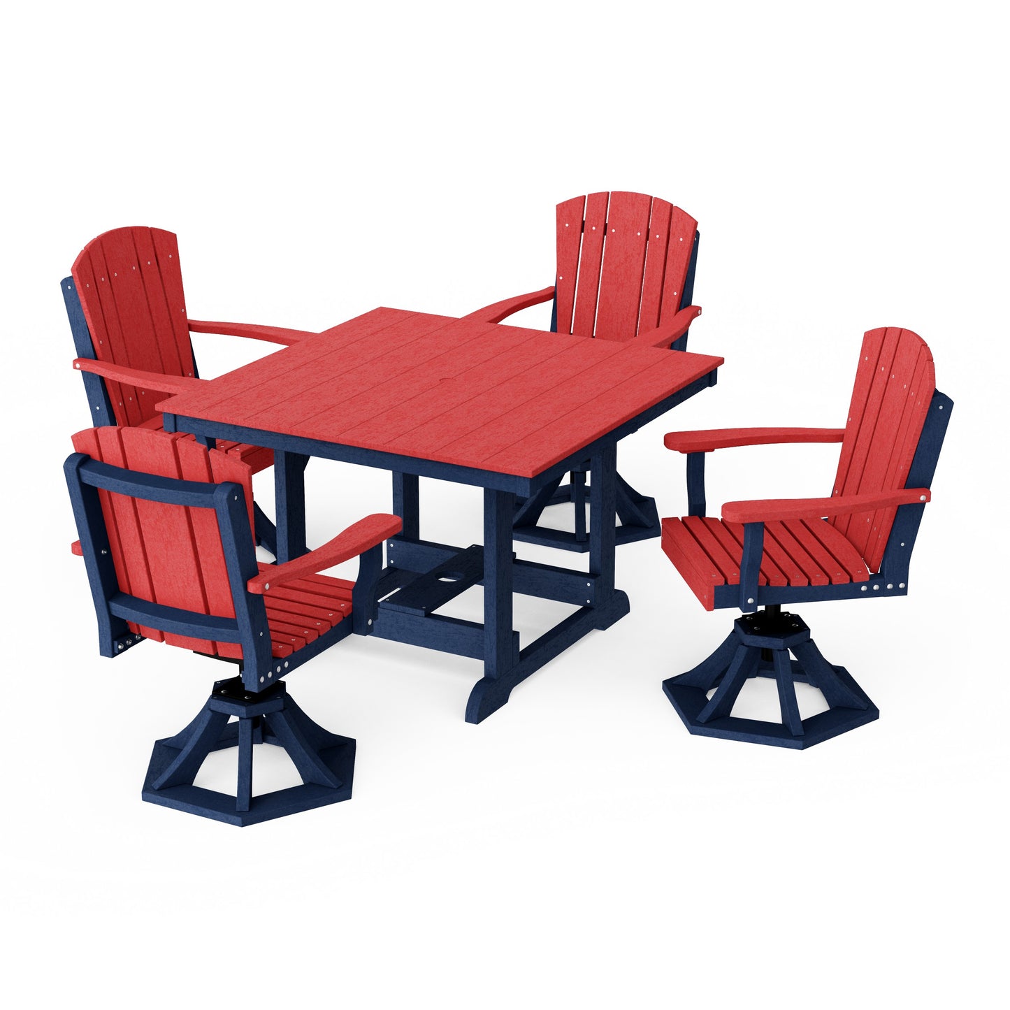 Heritage 5-Piece Swivel Chair Square Dining Set