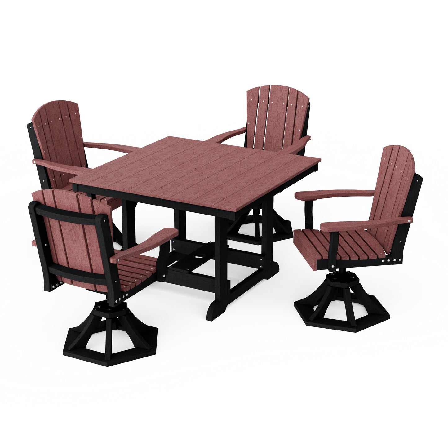 Heritage 5-Piece Swivel Chair Square Dining Set
