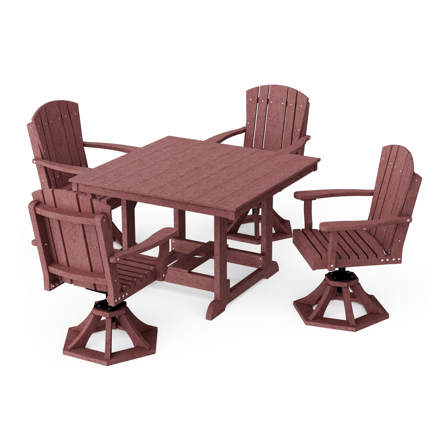 Heritage 5-Piece Swivel Chair Square Dining Set
