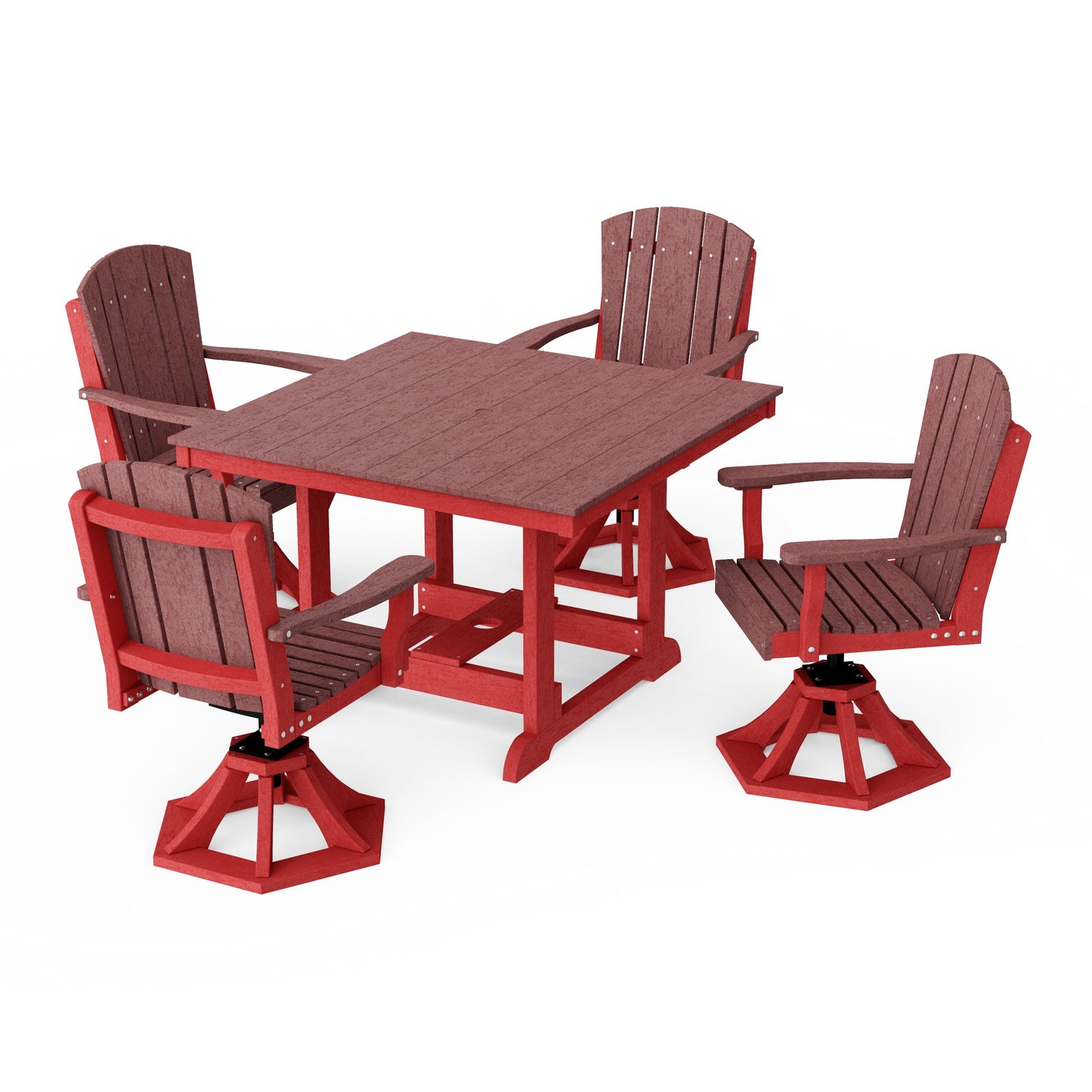 Heritage 5-Piece Swivel Chair Square Dining Set