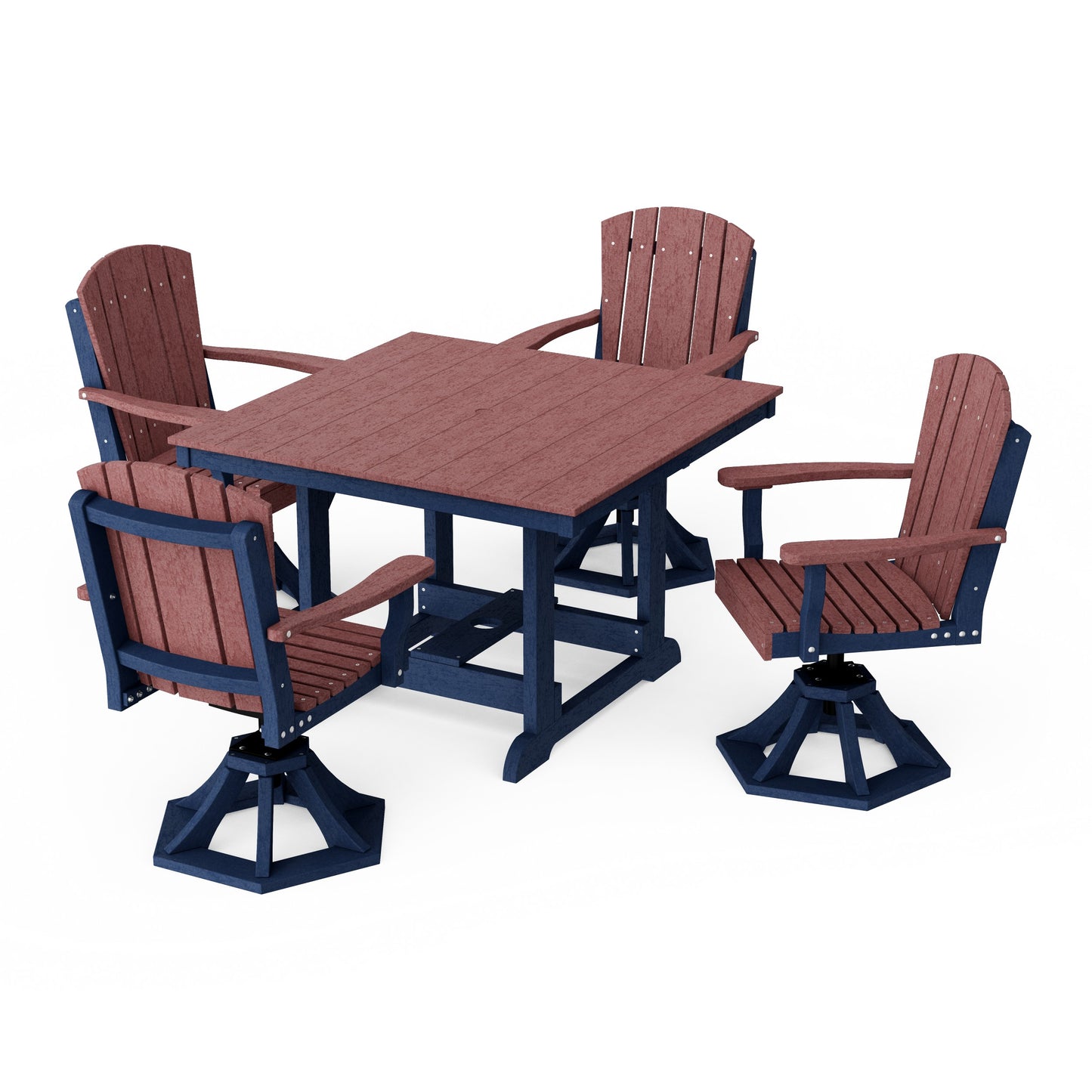 Heritage 5-Piece Swivel Chair Square Dining Set