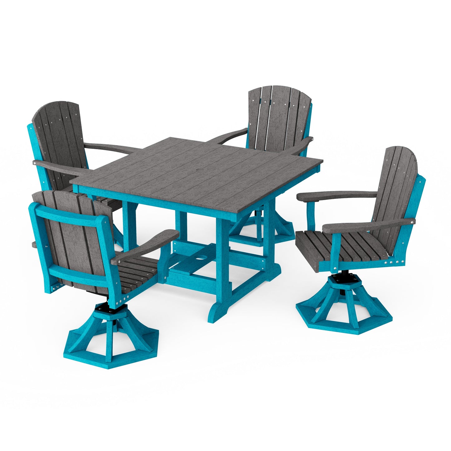 Heritage 5-Piece Swivel Chair Square Dining Set