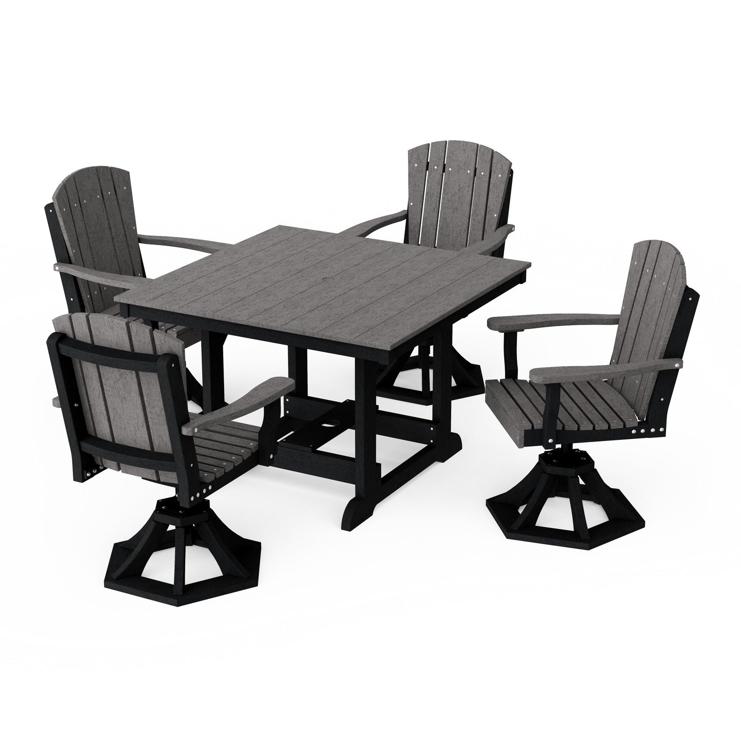 Heritage 5-Piece Swivel Chair Square Dining Set