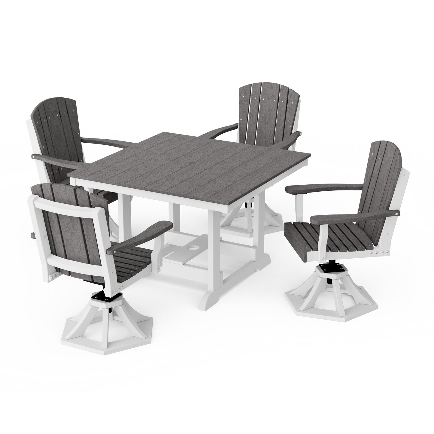 Heritage 5-Piece Swivel Chair Square Dining Set