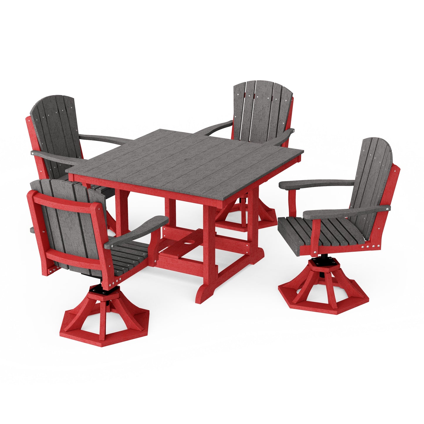 Heritage 5-Piece Swivel Chair Square Dining Set