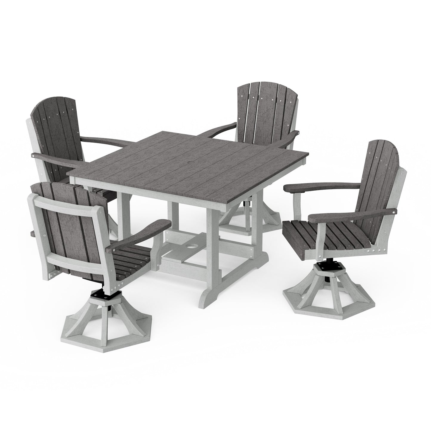 Heritage 5-Piece Swivel Chair Square Dining Set
