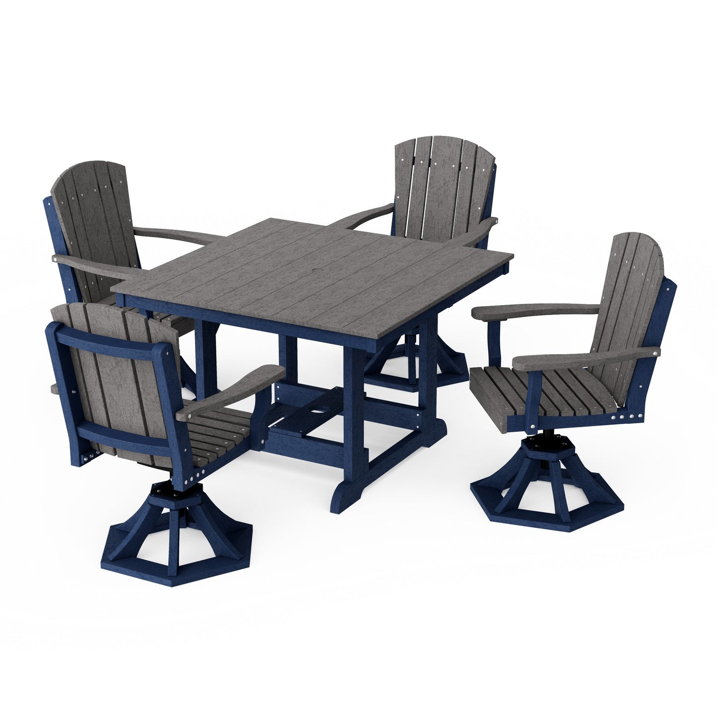 Heritage 5-Piece Swivel Chair Square Dining Set