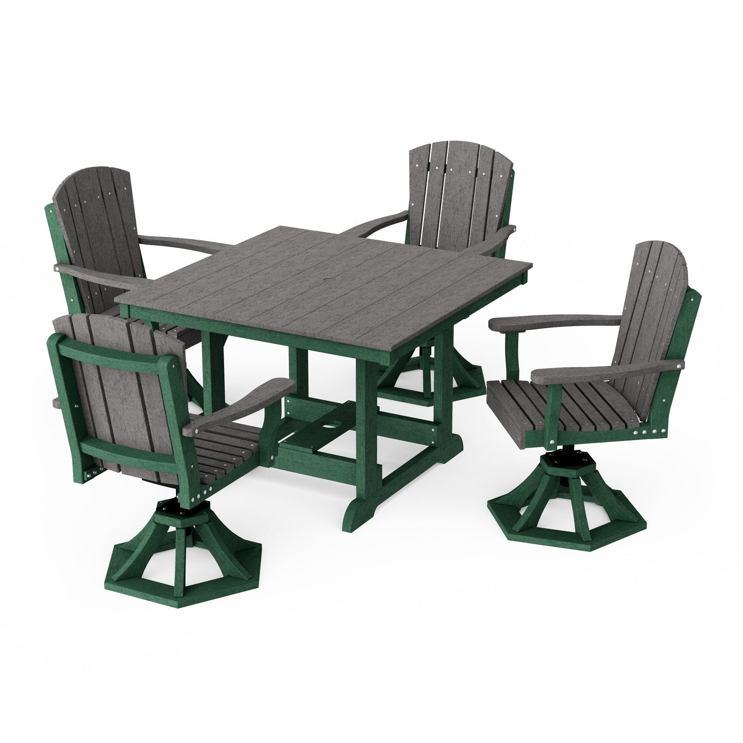 Heritage 5-Piece Swivel Chair Square Dining Set