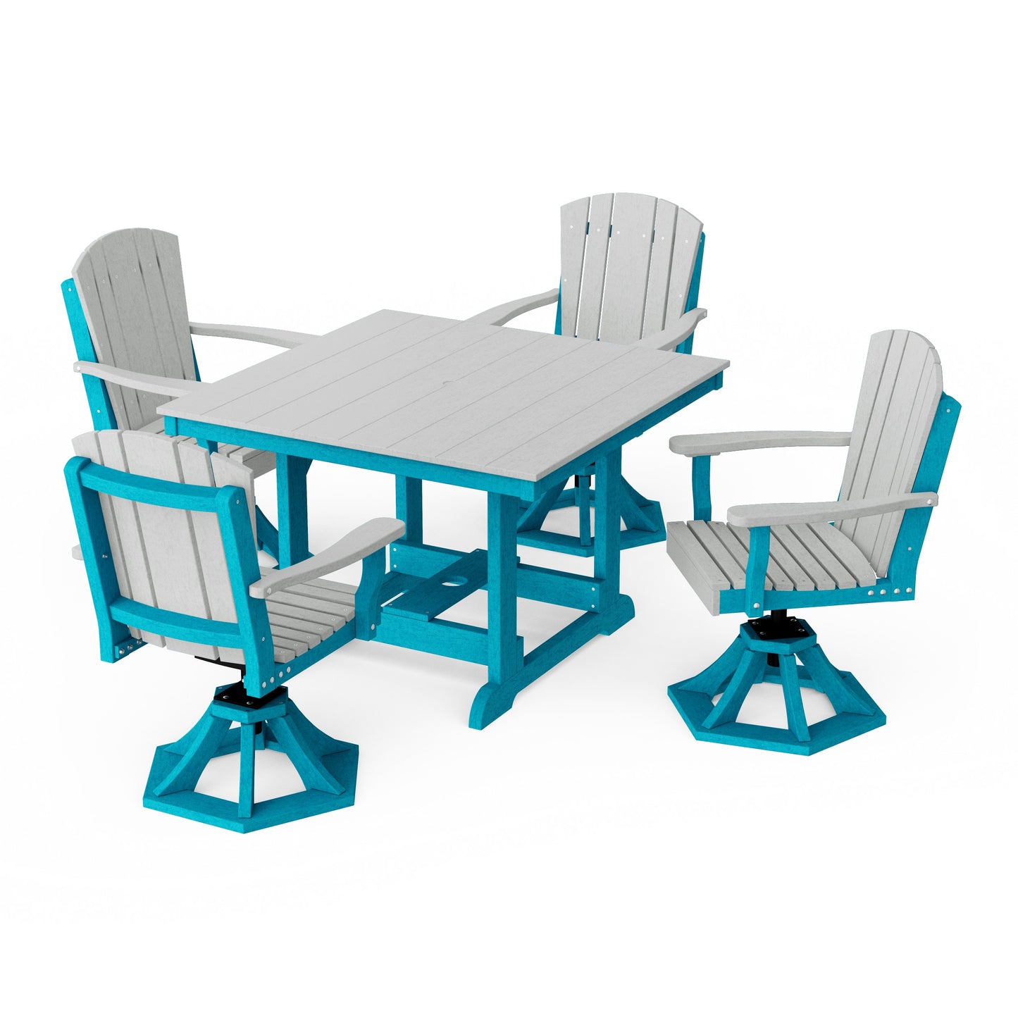 Heritage 5-Piece Swivel Chair Square Dining Set