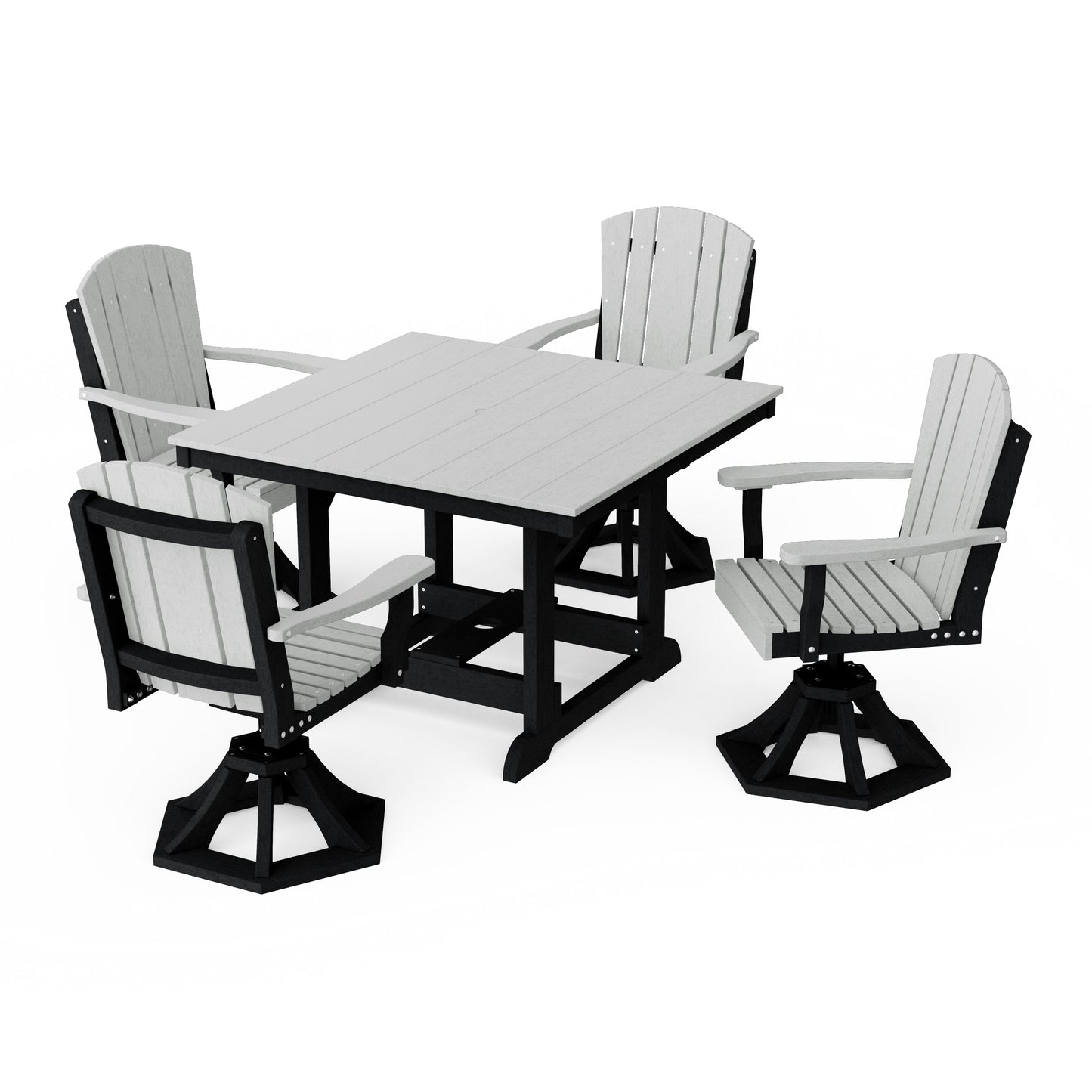 Heritage 5-Piece Swivel Chair Square Dining Set