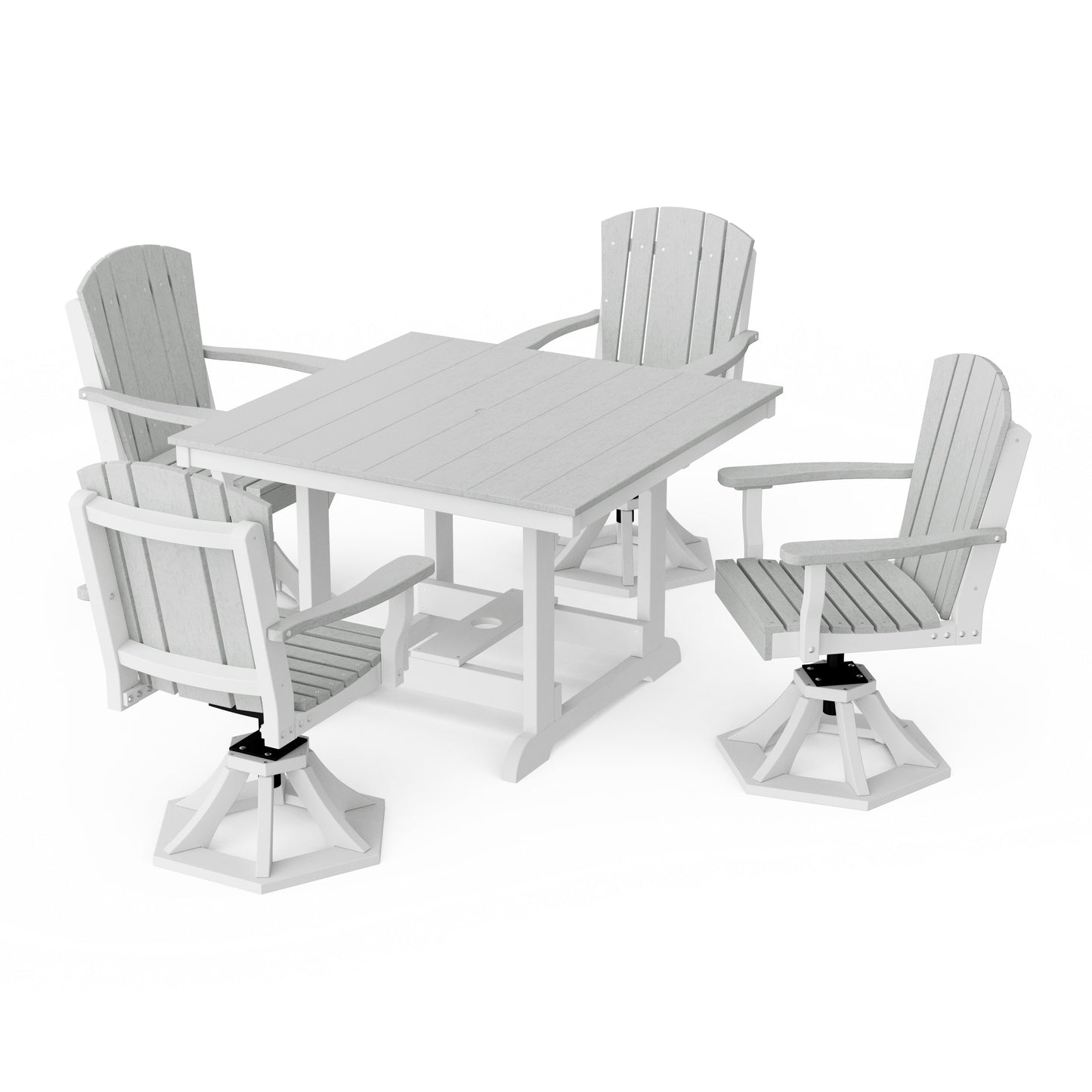Heritage 5-Piece Swivel Chair Square Dining Set