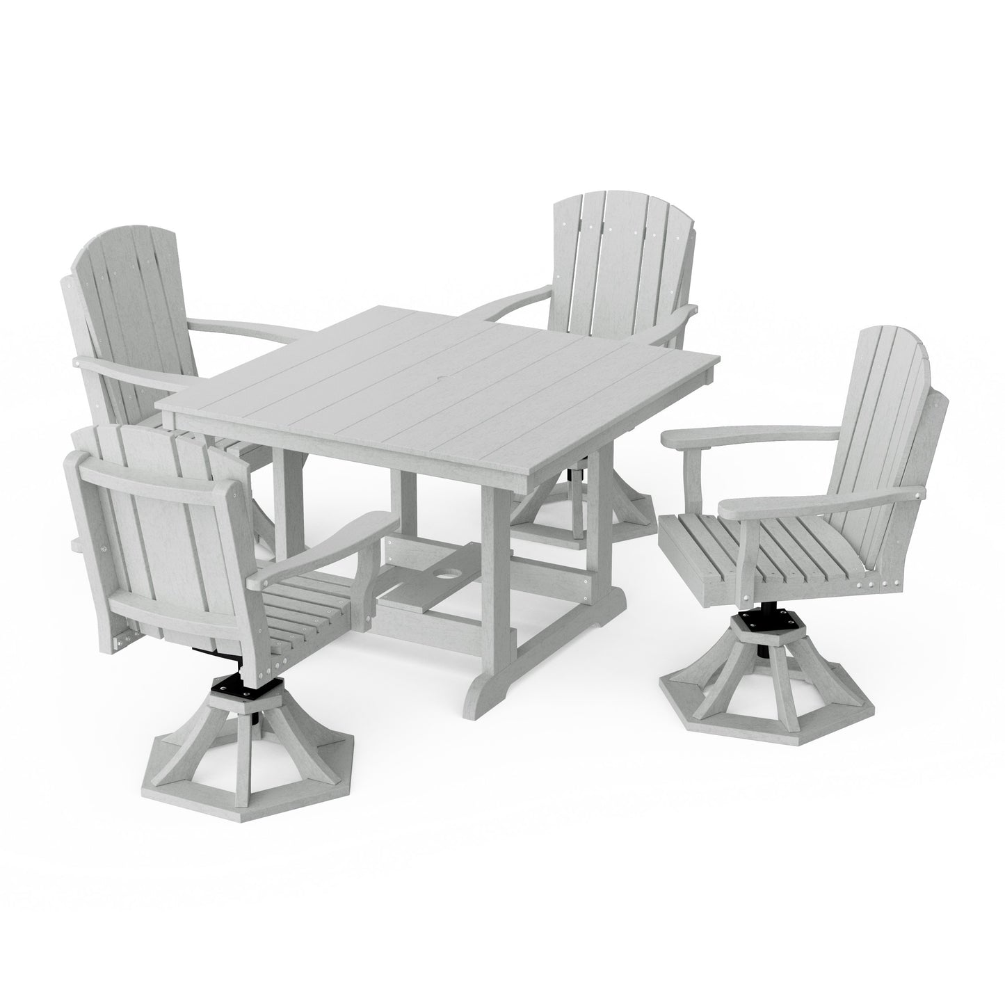 Heritage 5-Piece Swivel Chair Square Dining Set