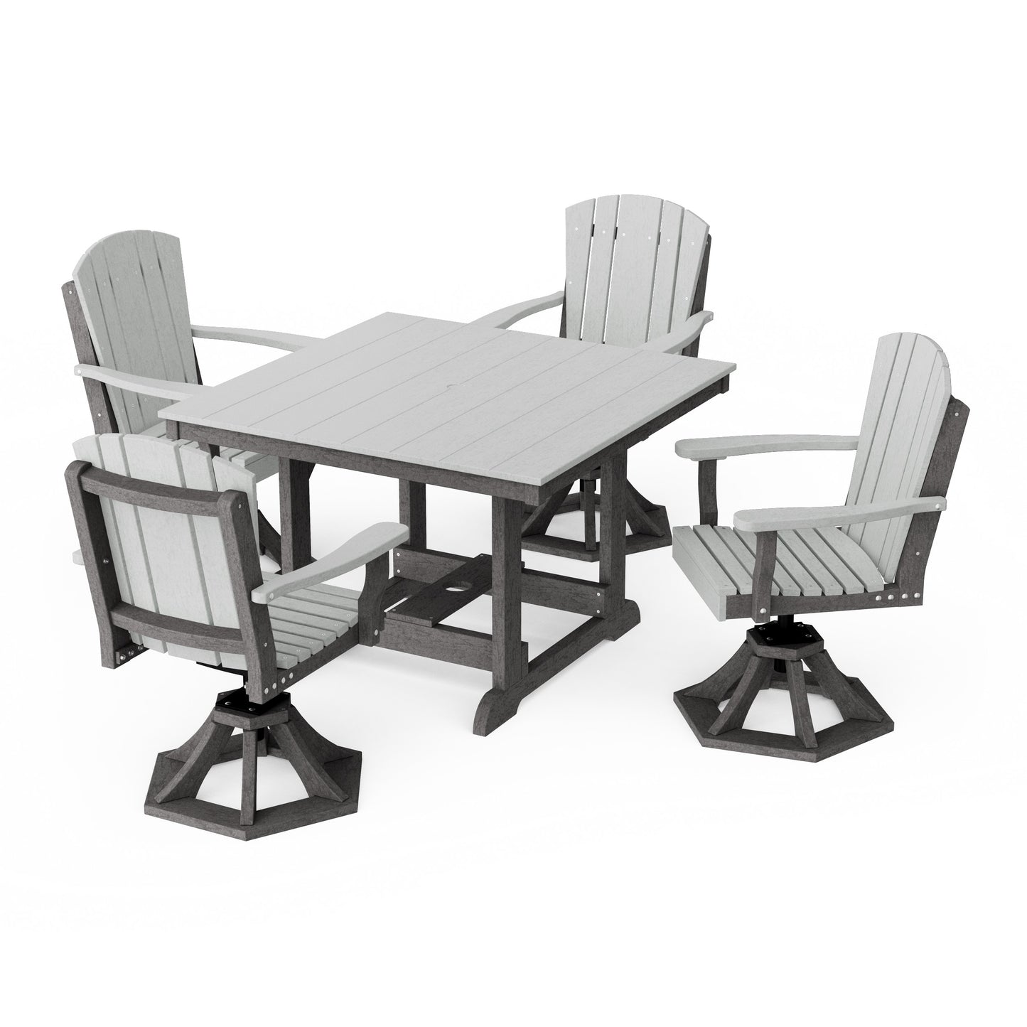 Heritage 5-Piece Swivel Chair Square Dining Set
