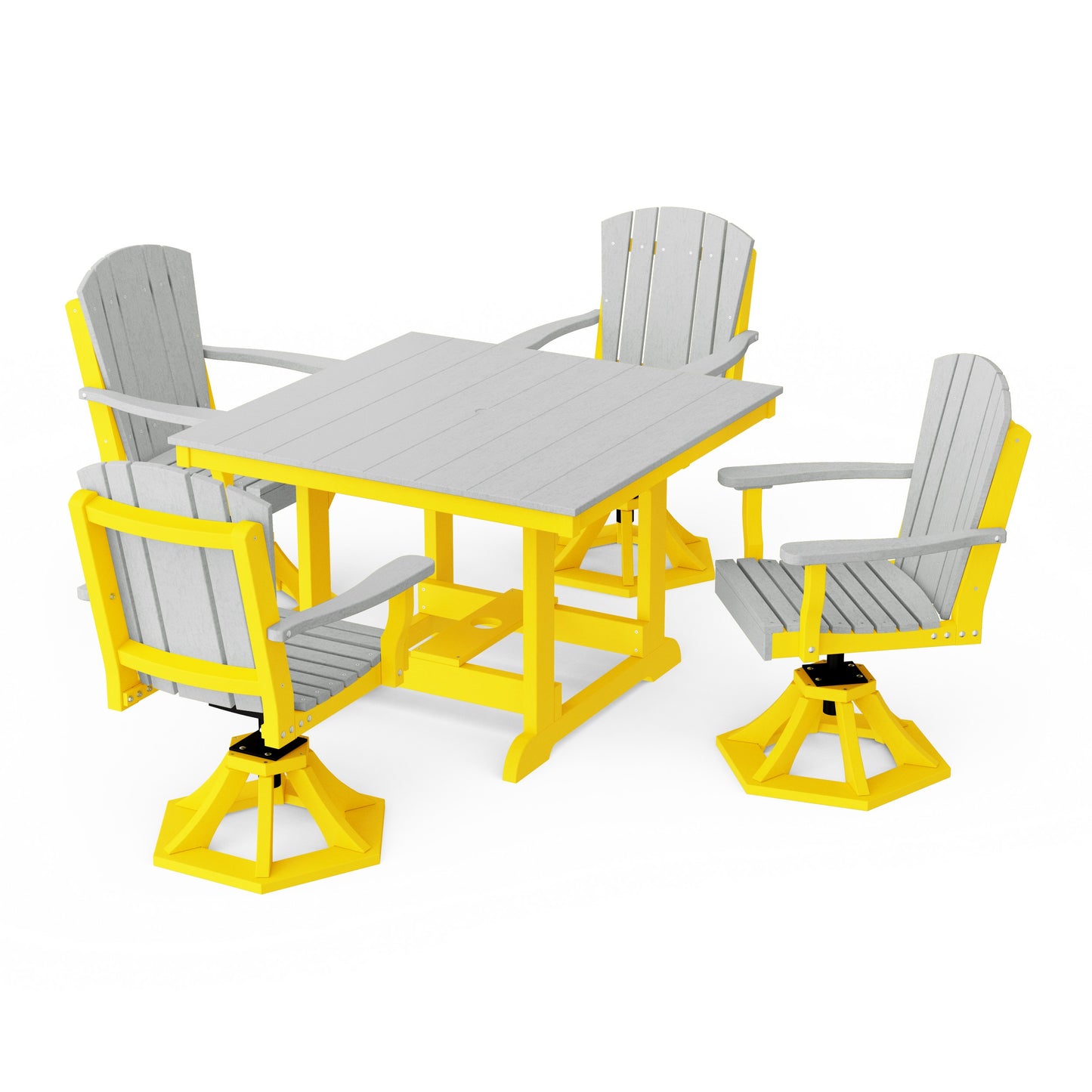 Heritage 5-Piece Swivel Chair Square Dining Set