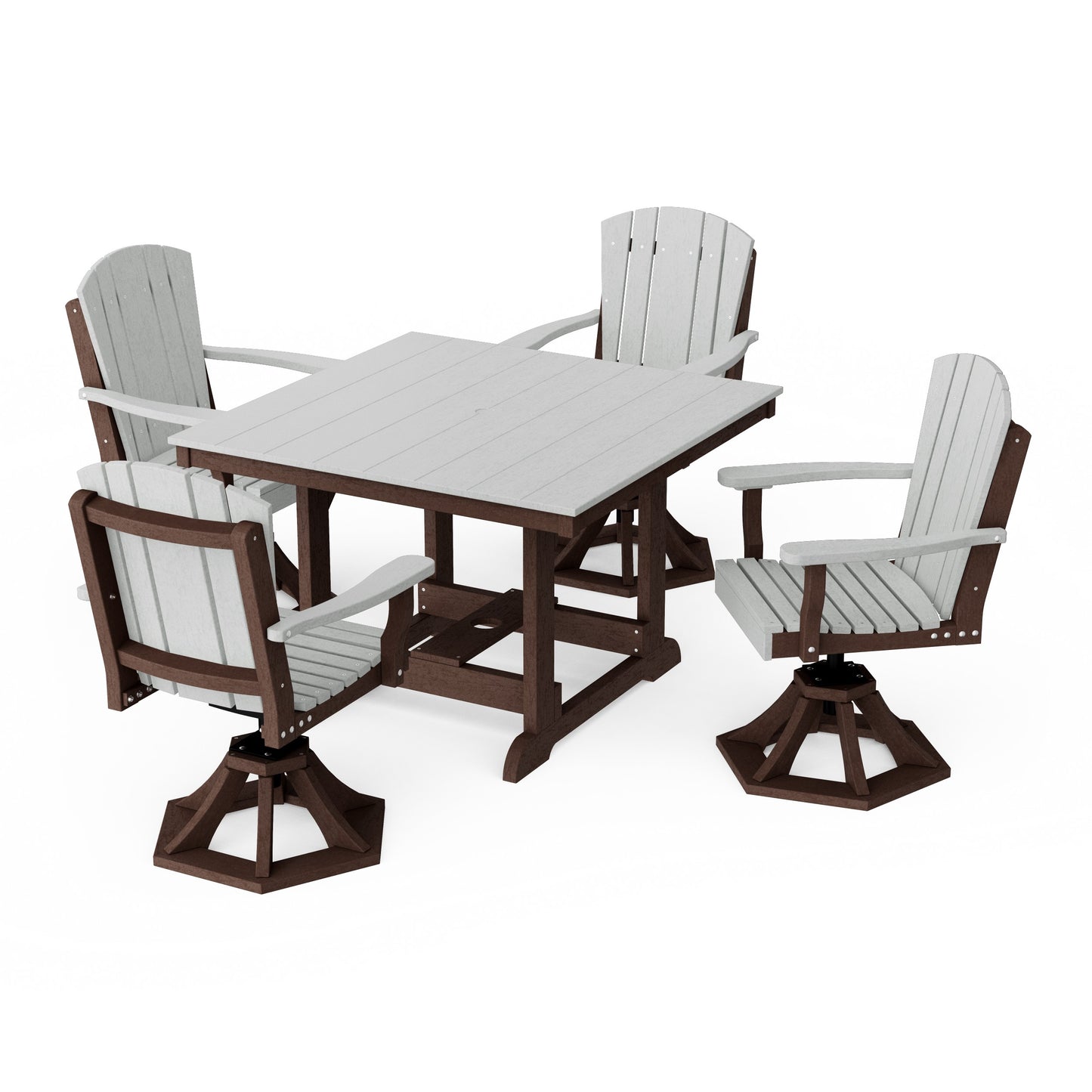 Heritage 5-Piece Swivel Chair Square Dining Set