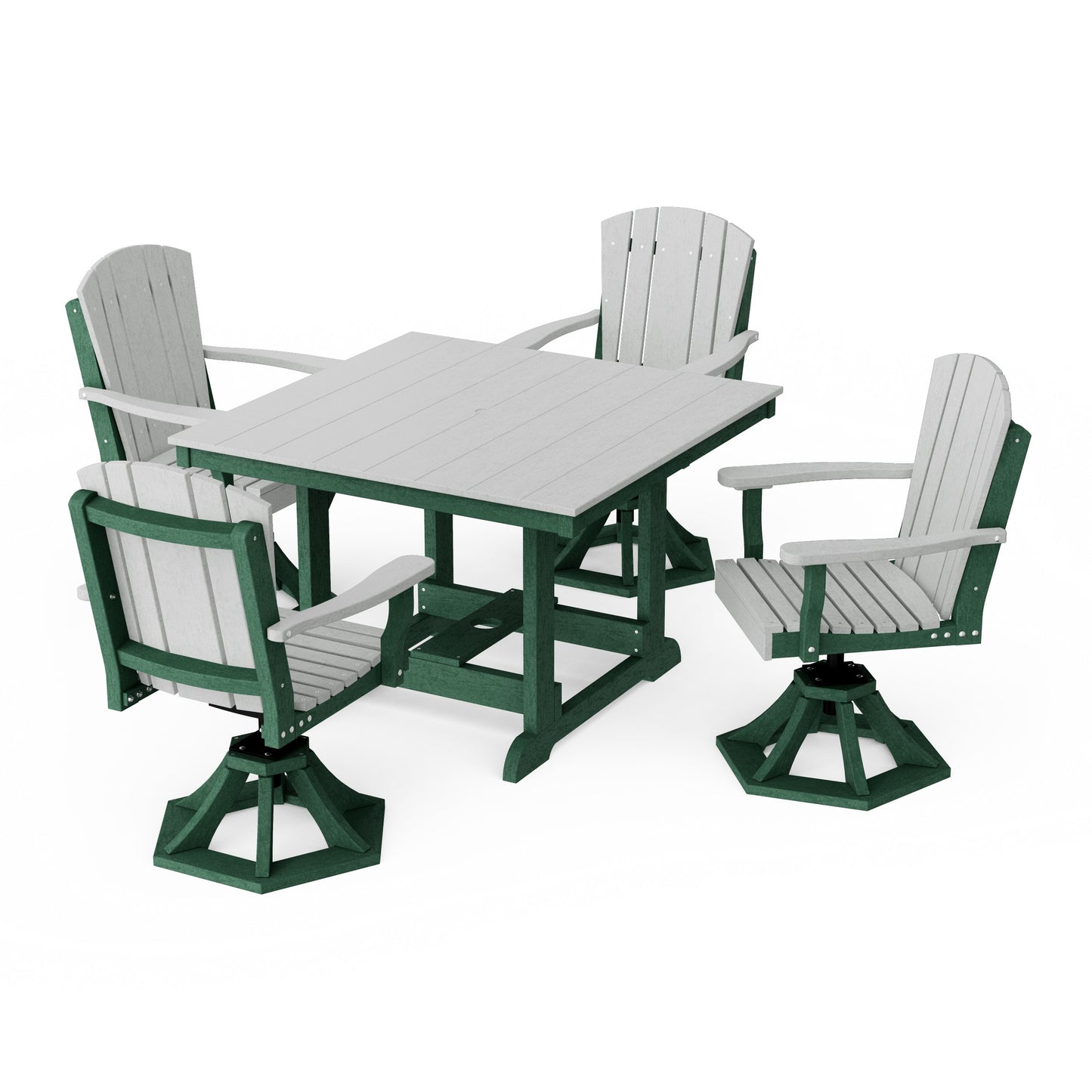 Heritage 5-Piece Swivel Chair Square Dining Set