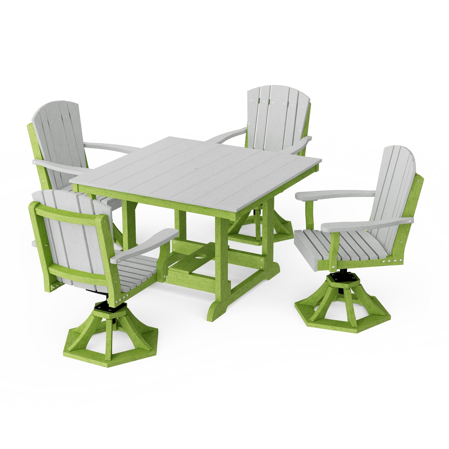 Heritage 5-Piece Swivel Chair Square Dining Set