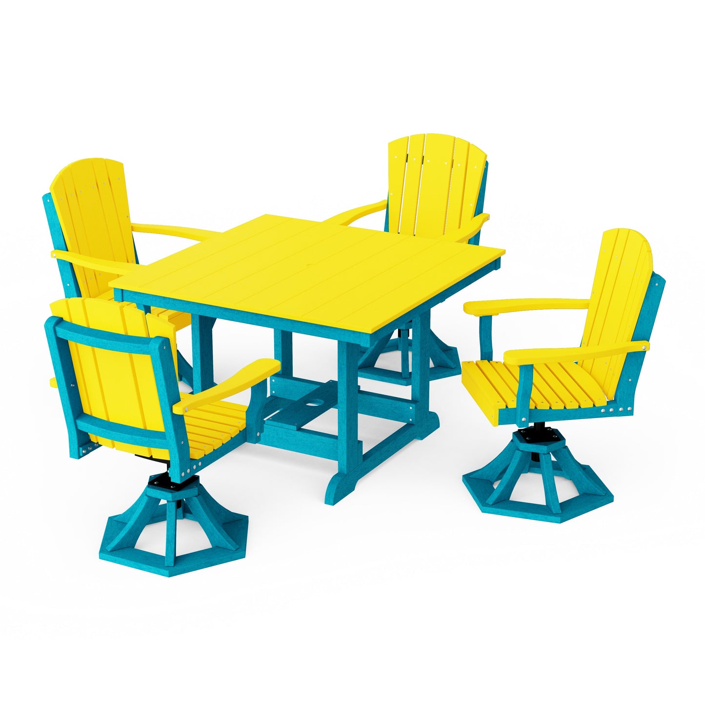 Heritage 5-Piece Swivel Chair Square Dining Set